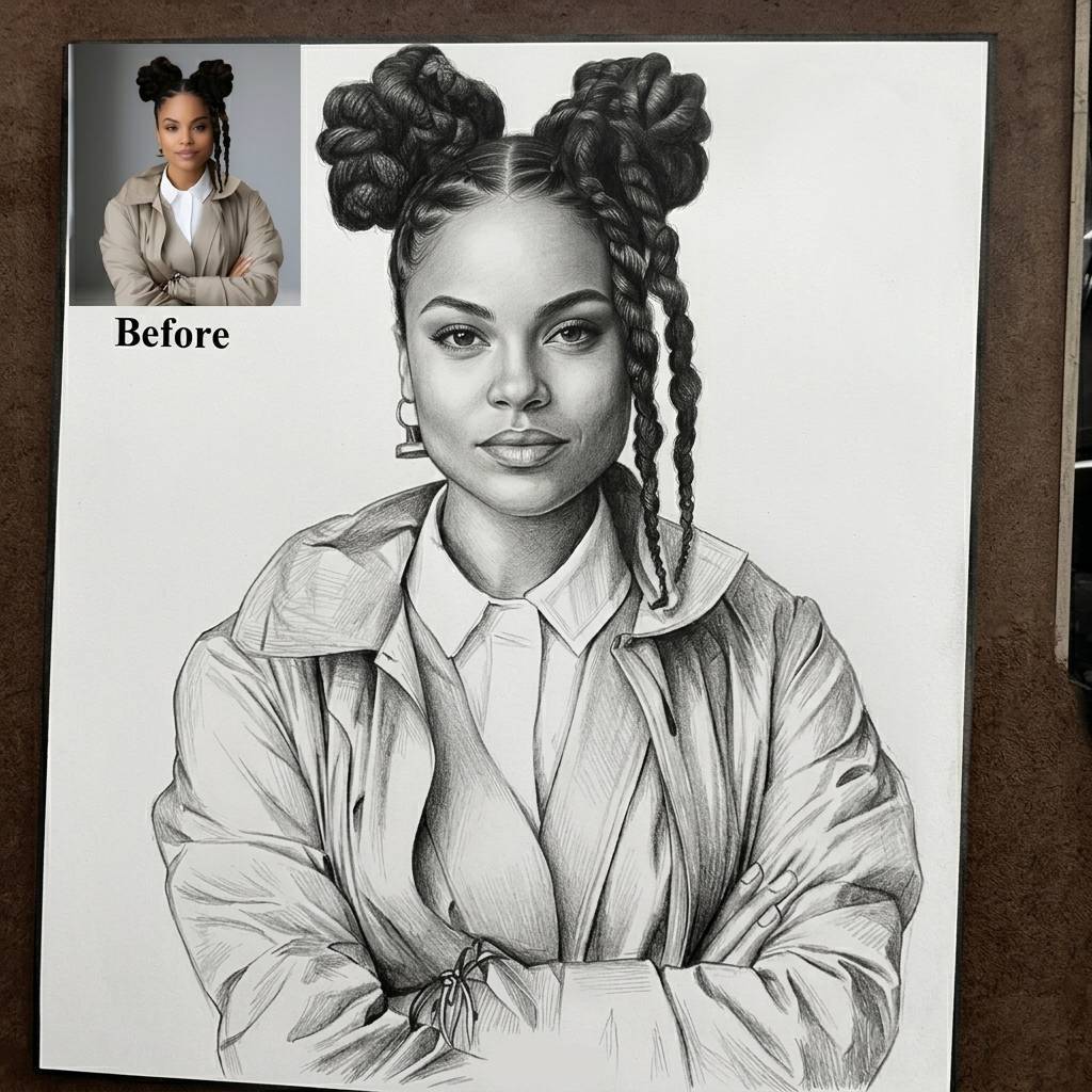 Pencil Drawing Portrait by XILEF Art Uganda
