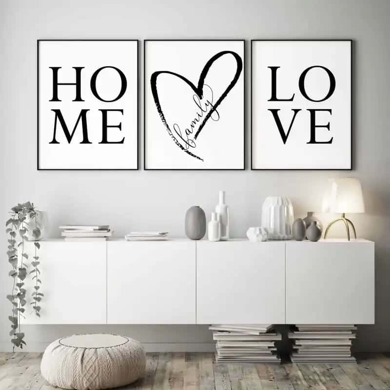 FAMILY Artwork | Custom Family Gift | Custom Wedding Gift | Custom Anniversary Gift | Trio Set Wall Art, A2 at XILEF Art