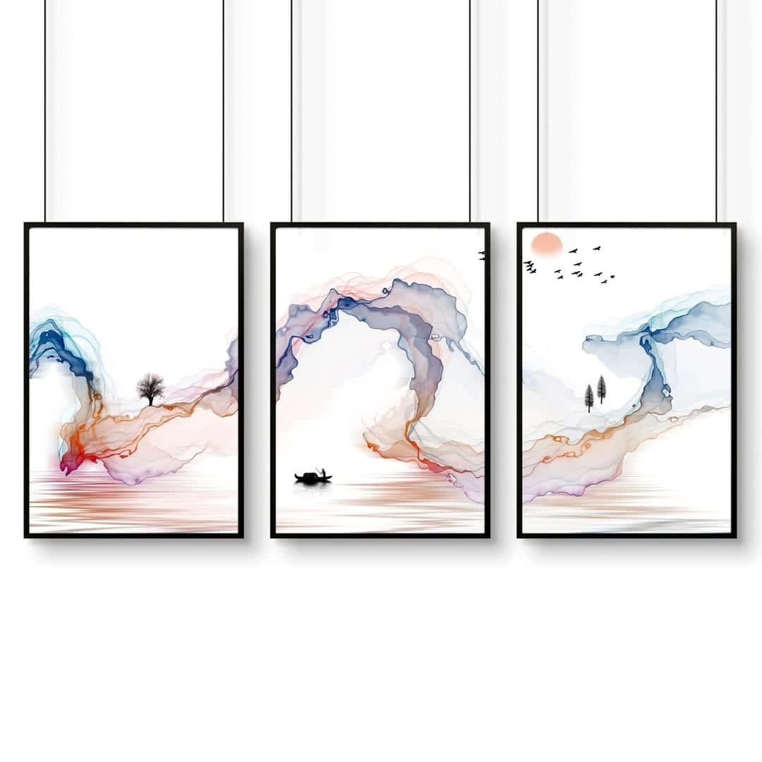 Abstract Artwork | Modern Wall Art Style | Trio, A2 at XILEF Art