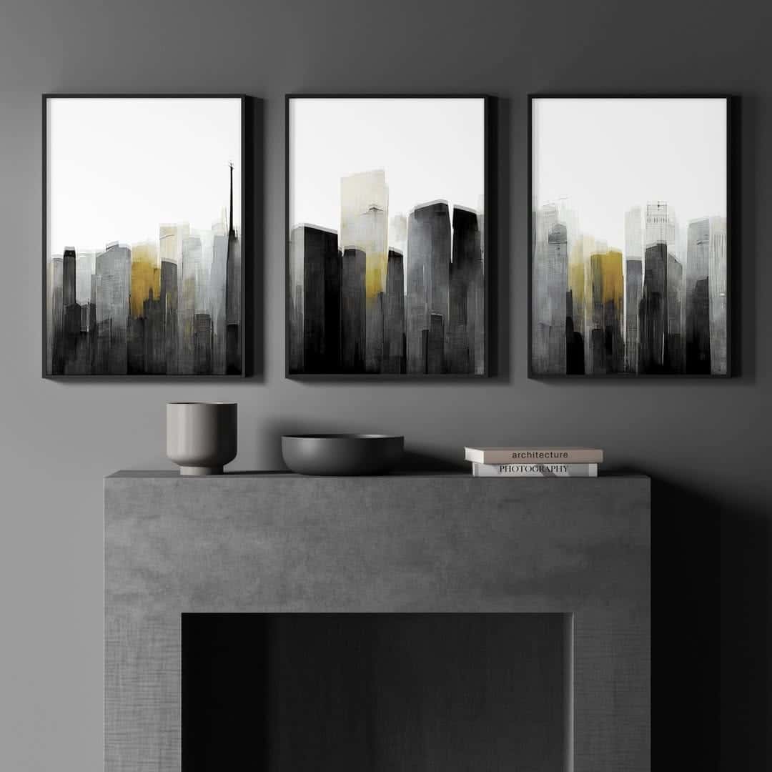 Abstract Artwork | Modern Wall Art Style | Trio, A2 at XILEF Art