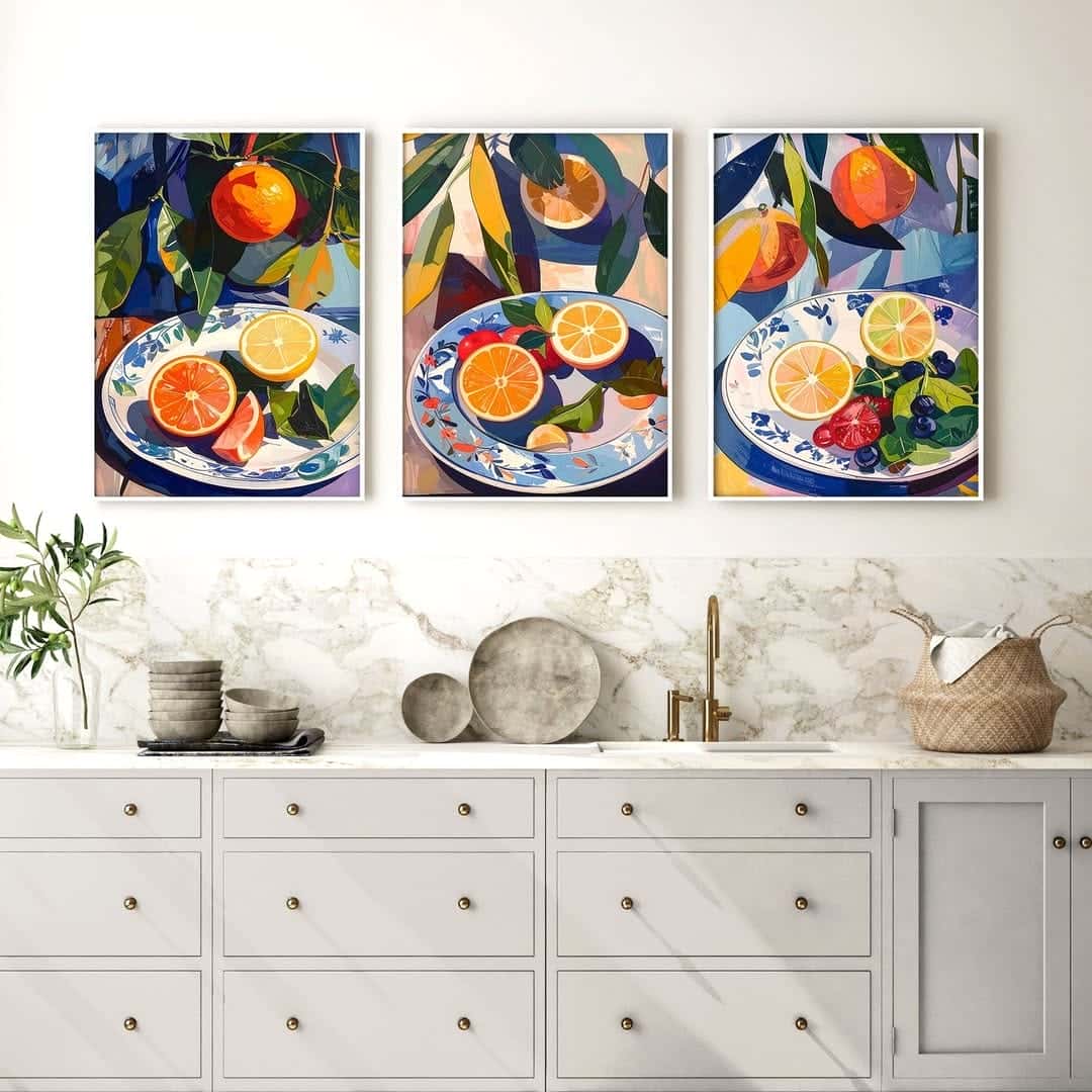 Kitchen or Dining Artwork | Home Wall Art | Trio, A2 at XILEF Art