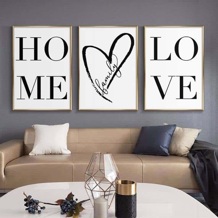 FAMILY Artwork | Custom Family Gift | Custom Wedding Gift | Custom Anniversary Gift | Trio Set Wall Art, A2 at XILEF Art