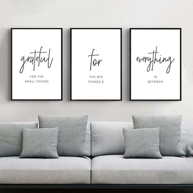 Grateful for the Small, Big and Everything in Between | Trio Set, Christian Wall Art, A2 at XILEF Art