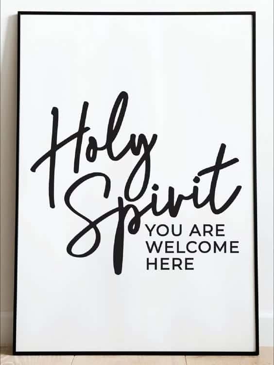Holy Spirit You Are Welcome Here, Bible Verses | Single, Christian Wall Art, A2 at XILEF Art