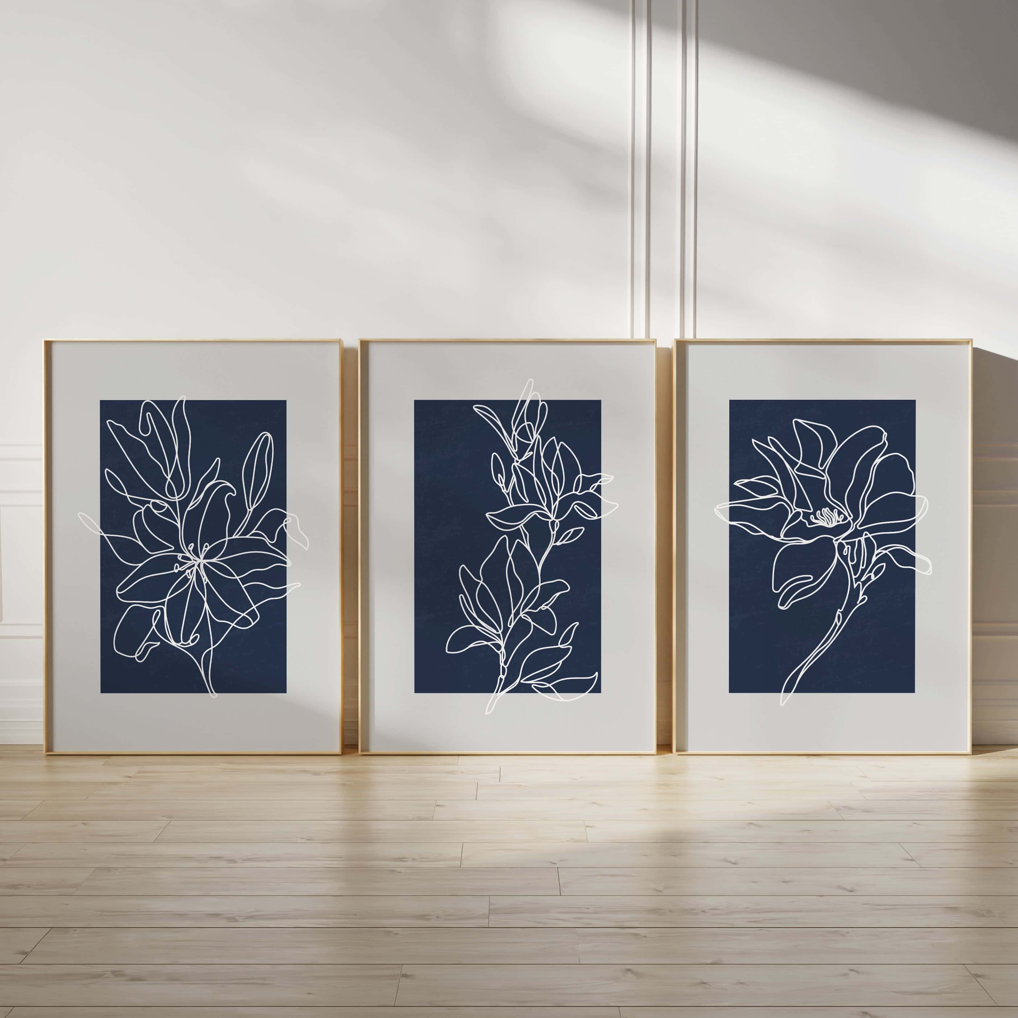 Minimalist Artwork | Modest Wall Art Style | Trio Set, A2 at XILEF Art
