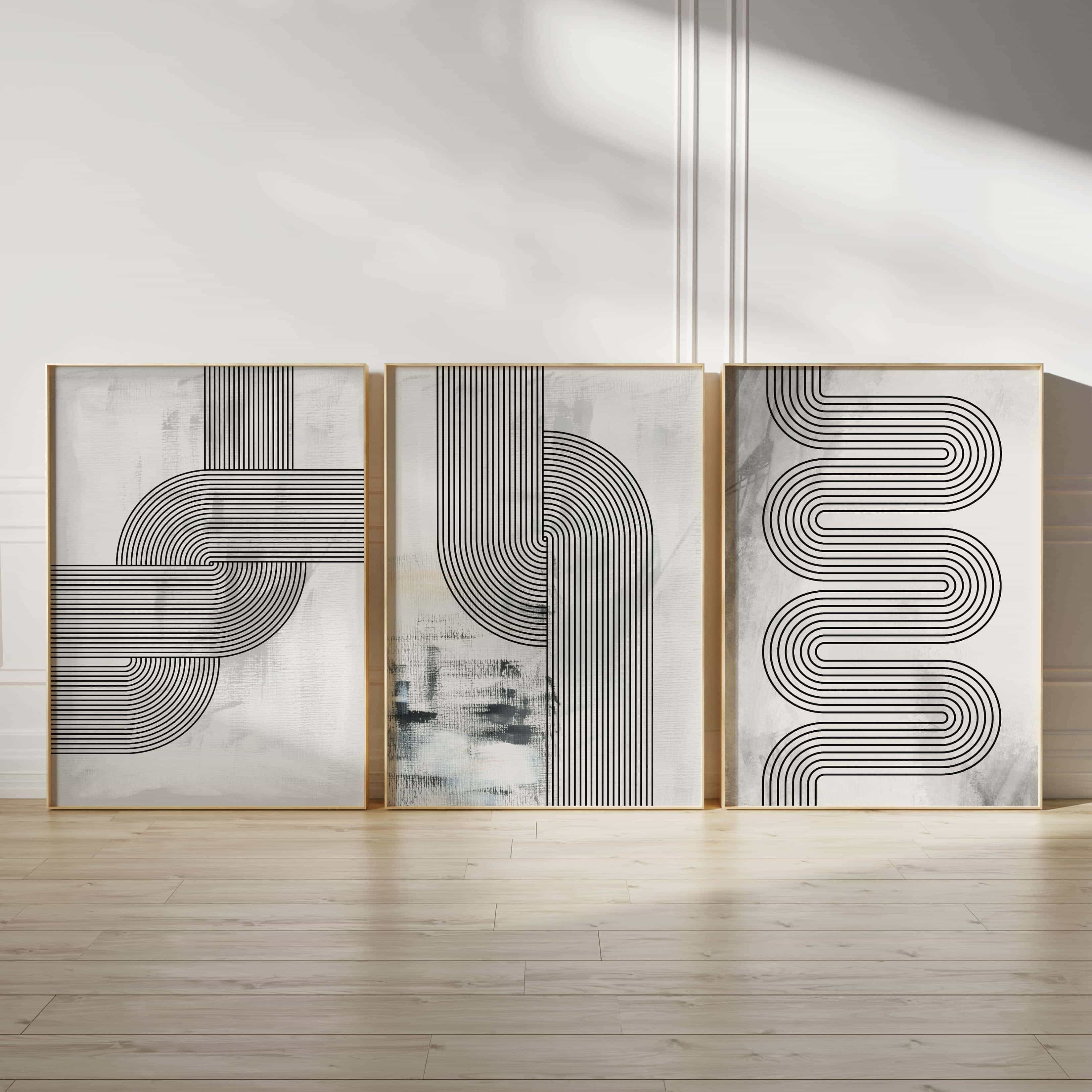 Minimalist Artwork | Modest Wall Art Style | Trio Set, A2 at XILEF Art