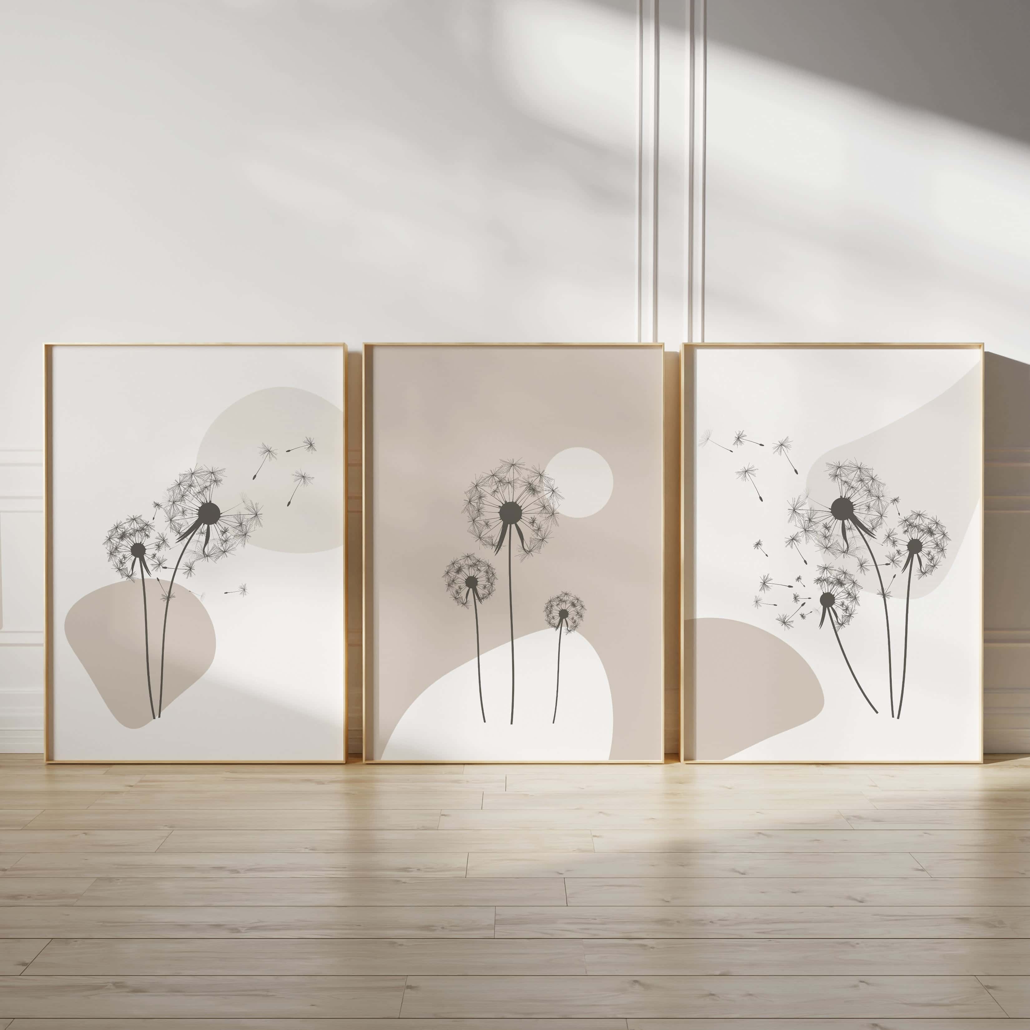 Minimalist Artwork | Modest Wall Art Style | Trio Set, A2 at XILEF Art