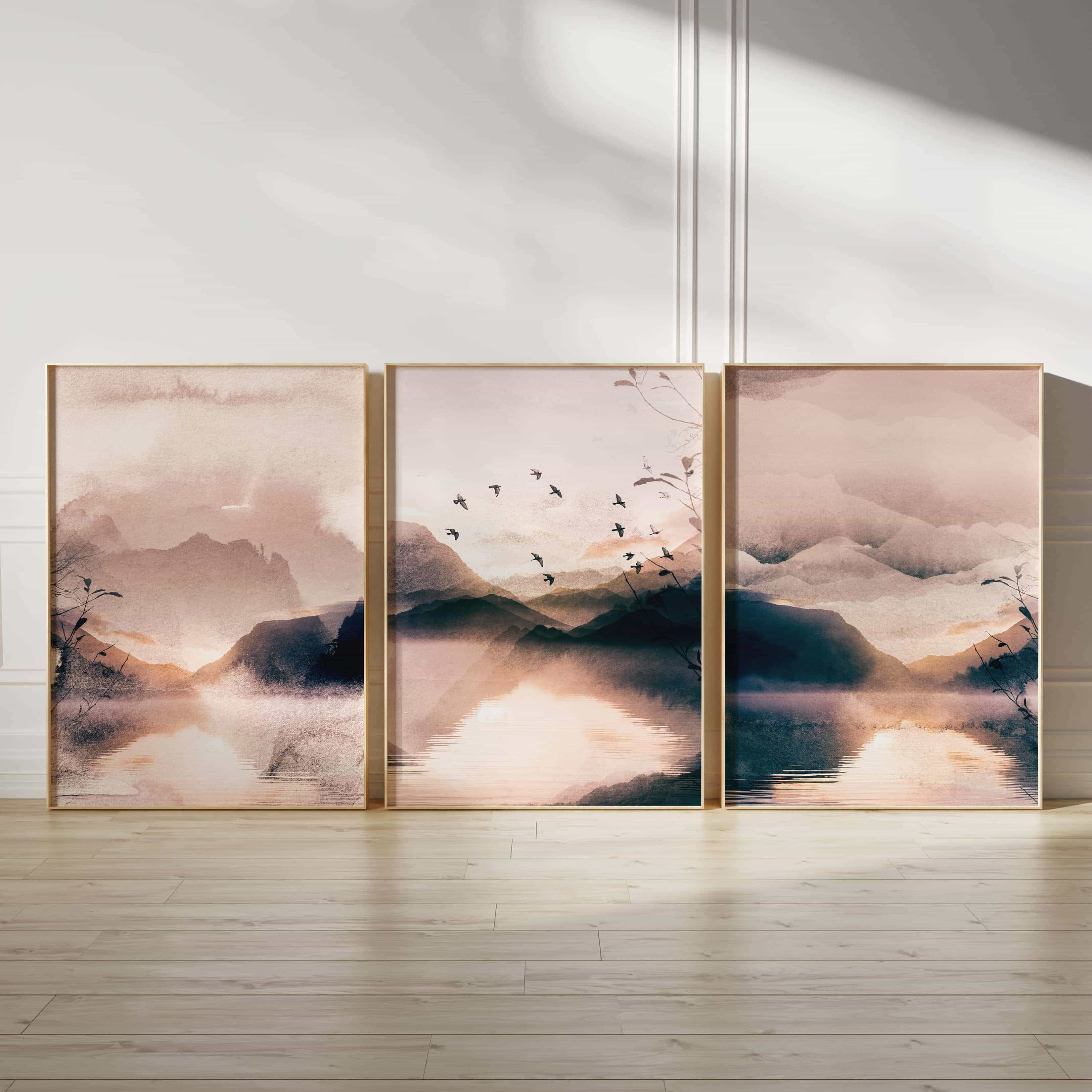 Minimalist Artwork | Modest Wall Art Style | Trio Set, A2 at XILEF Art