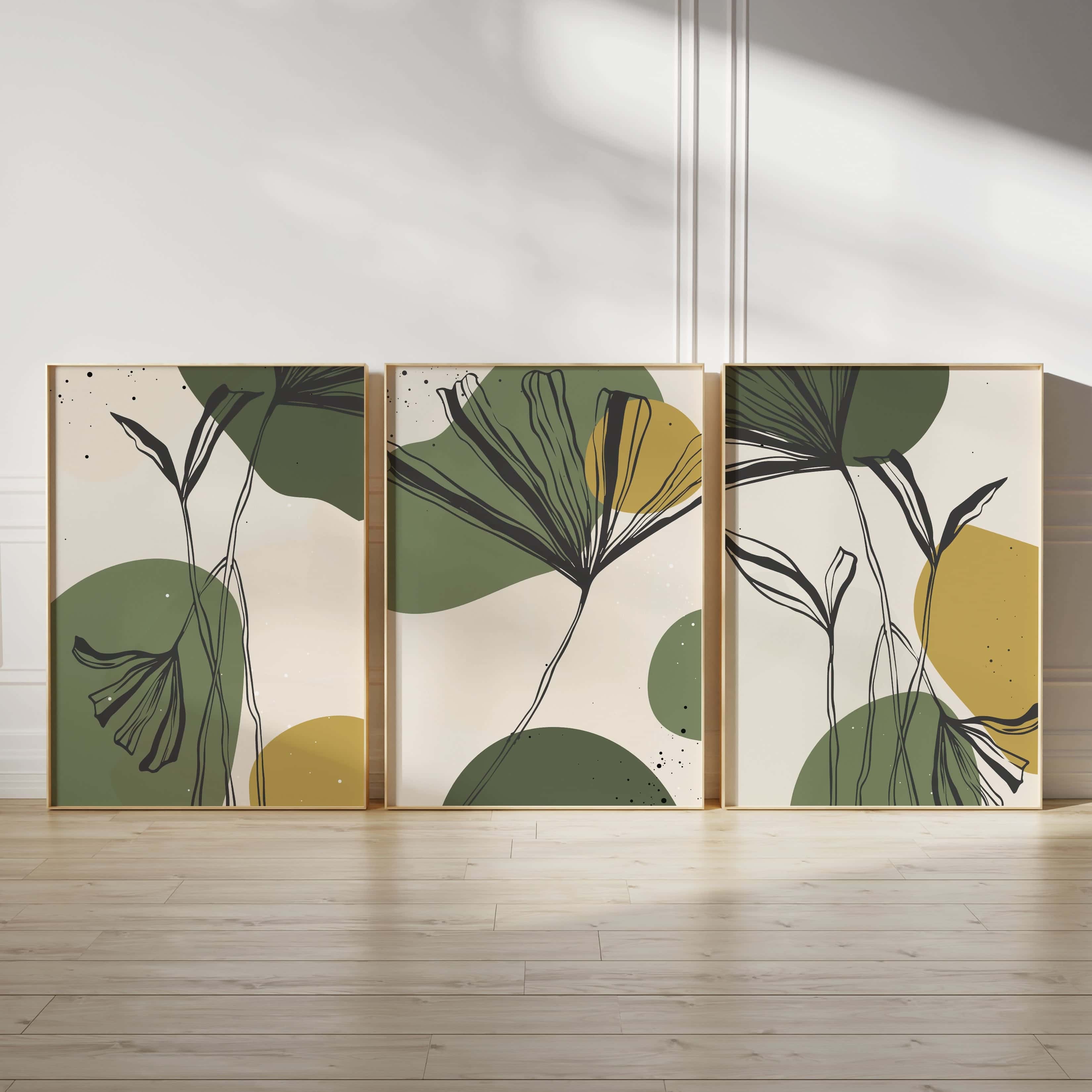 Minimalist Artwork | Modest Wall Art Style | Trio Set, A2 at XILEF Art