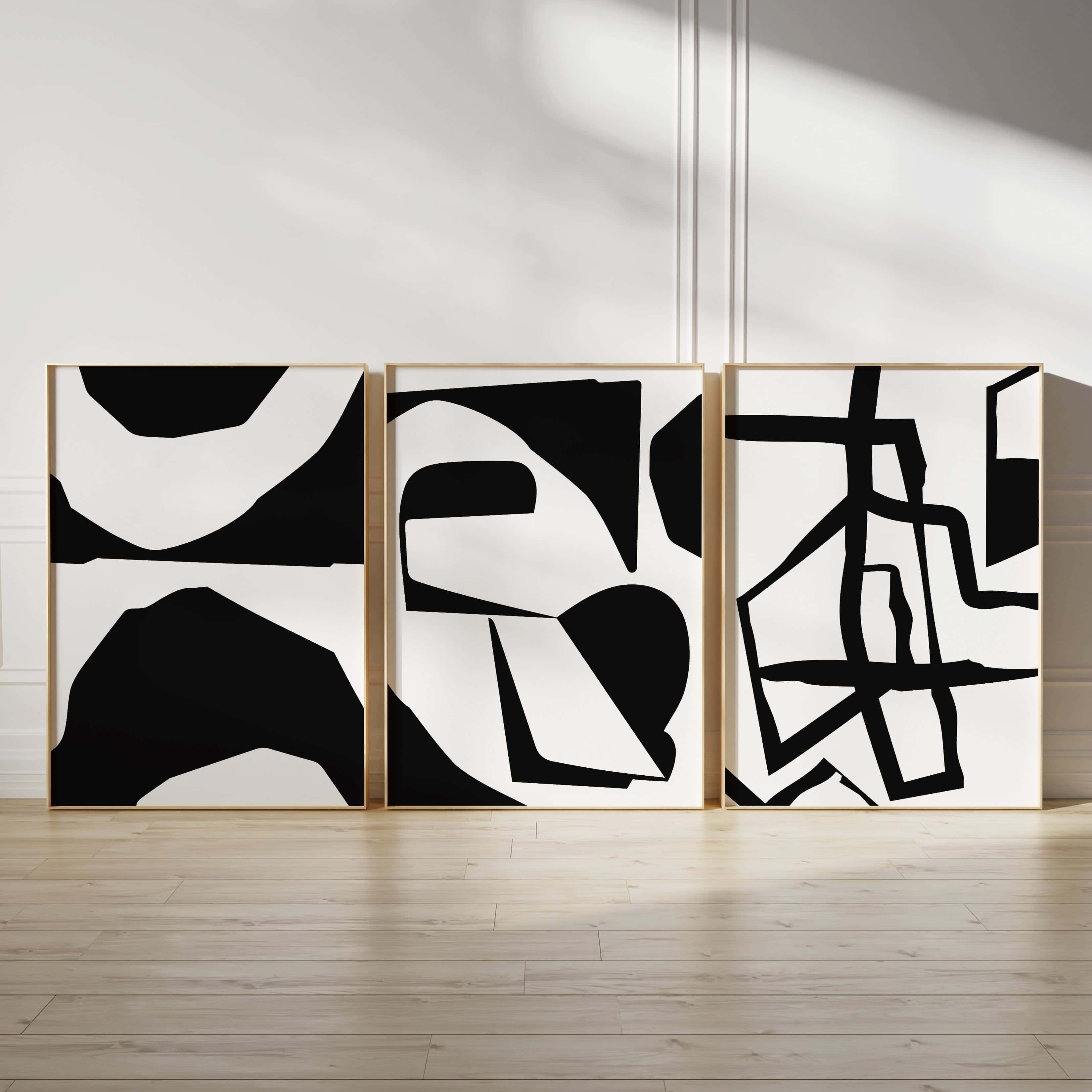 Minimalist Artwork | Modest Wall Art Style | Trio Set, A2 at XILEF Art