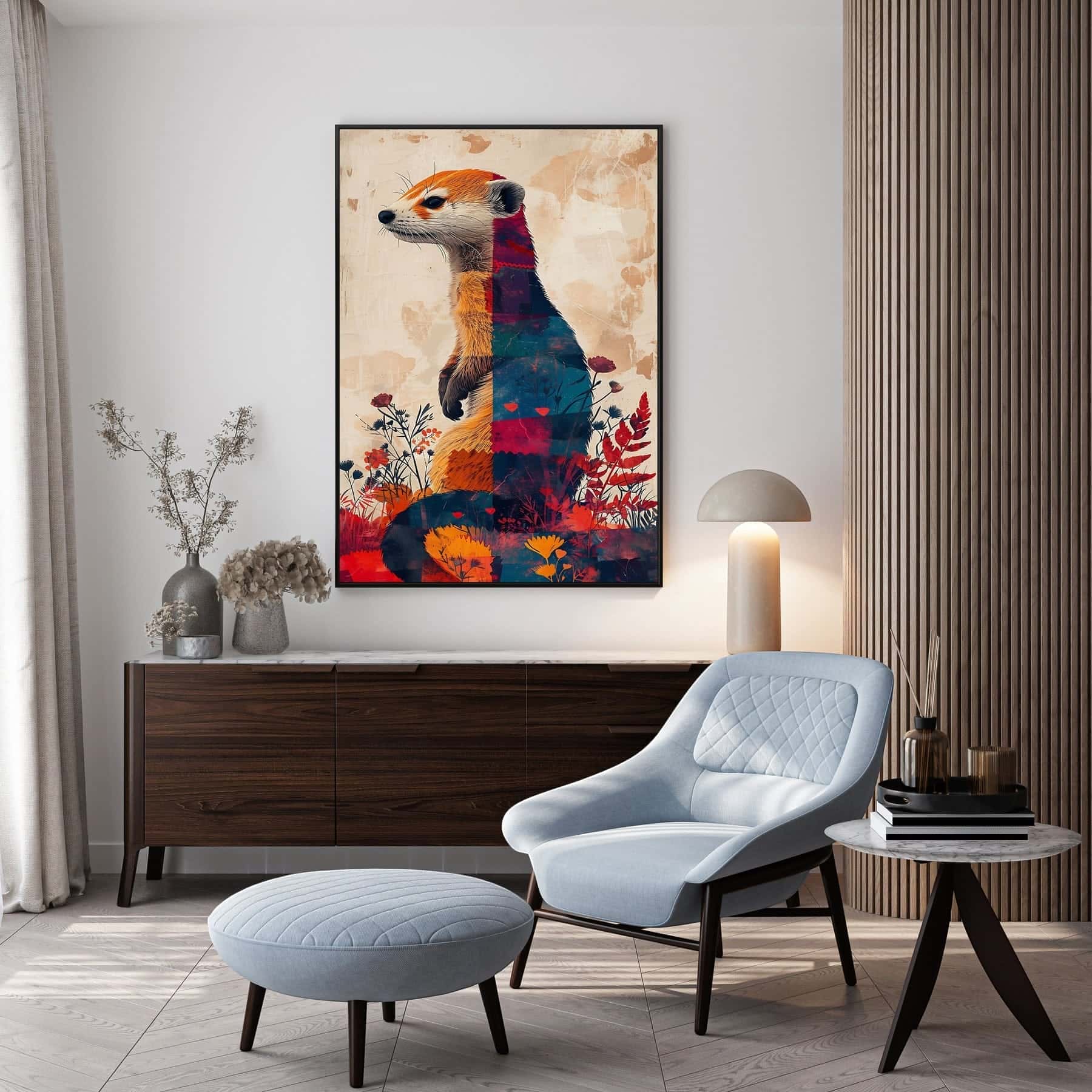 Meerkat | Wildlife Artwork | Nature Wall Art | A2 at XILEF Art