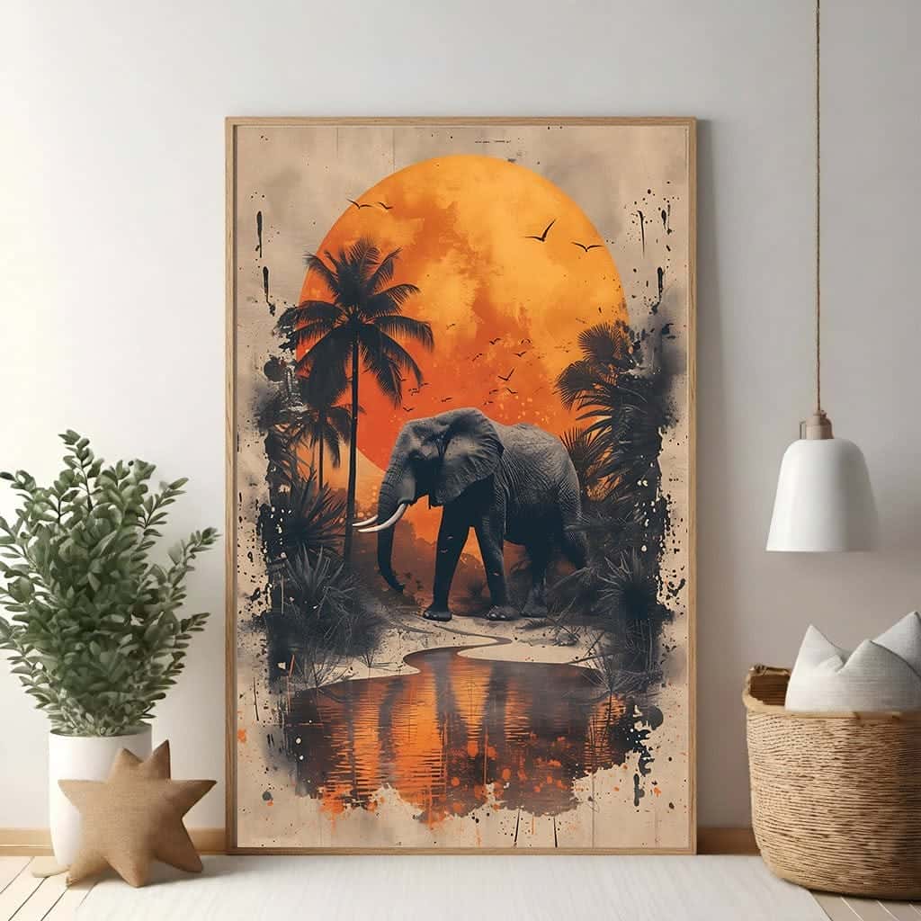 Elephant | Wildlife Artwork | Nature Wall Art | A2 at XILEF Art