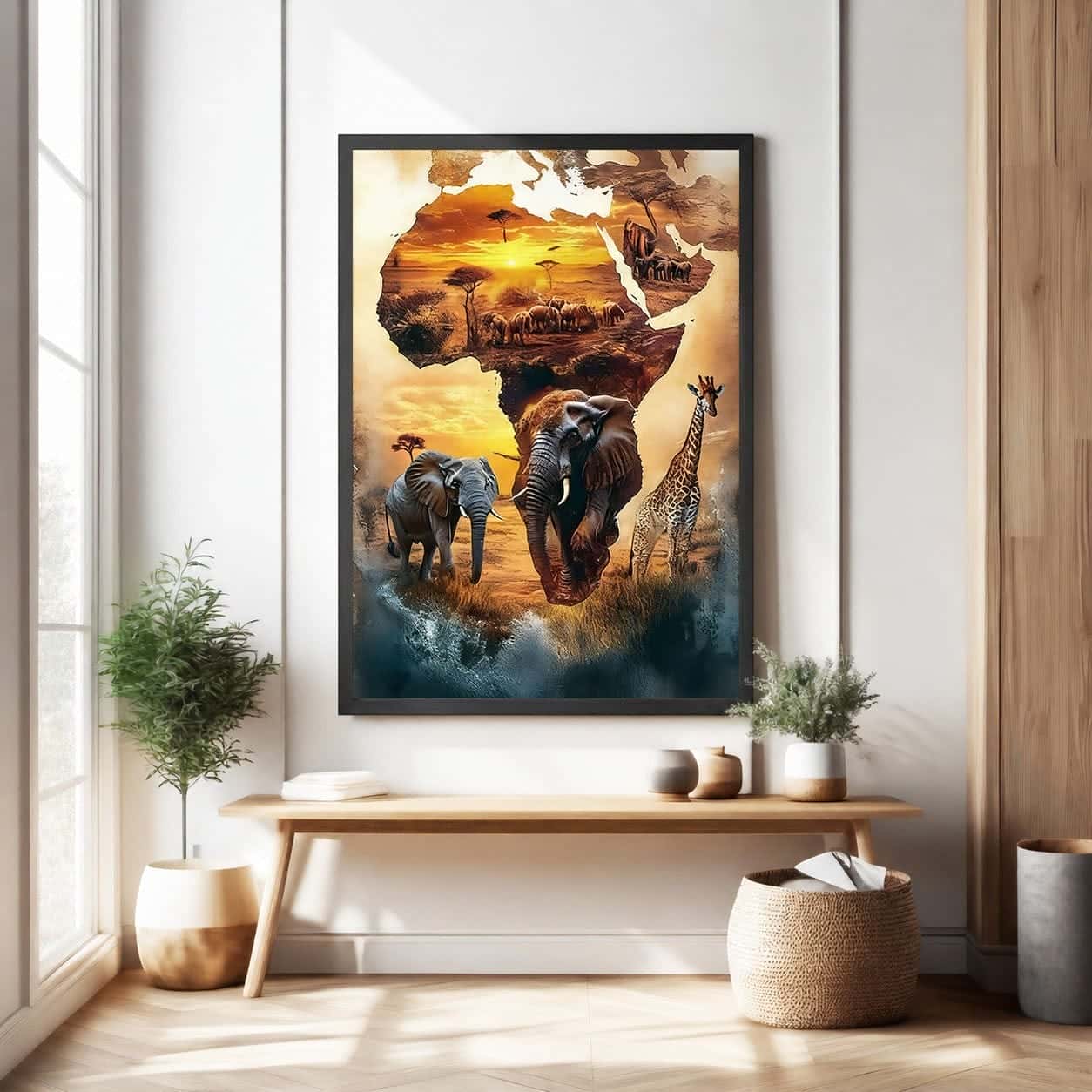 African, Safari, Sunset | Wildlife Artwork | Nature Wall Art | A2 at XILEF Art
