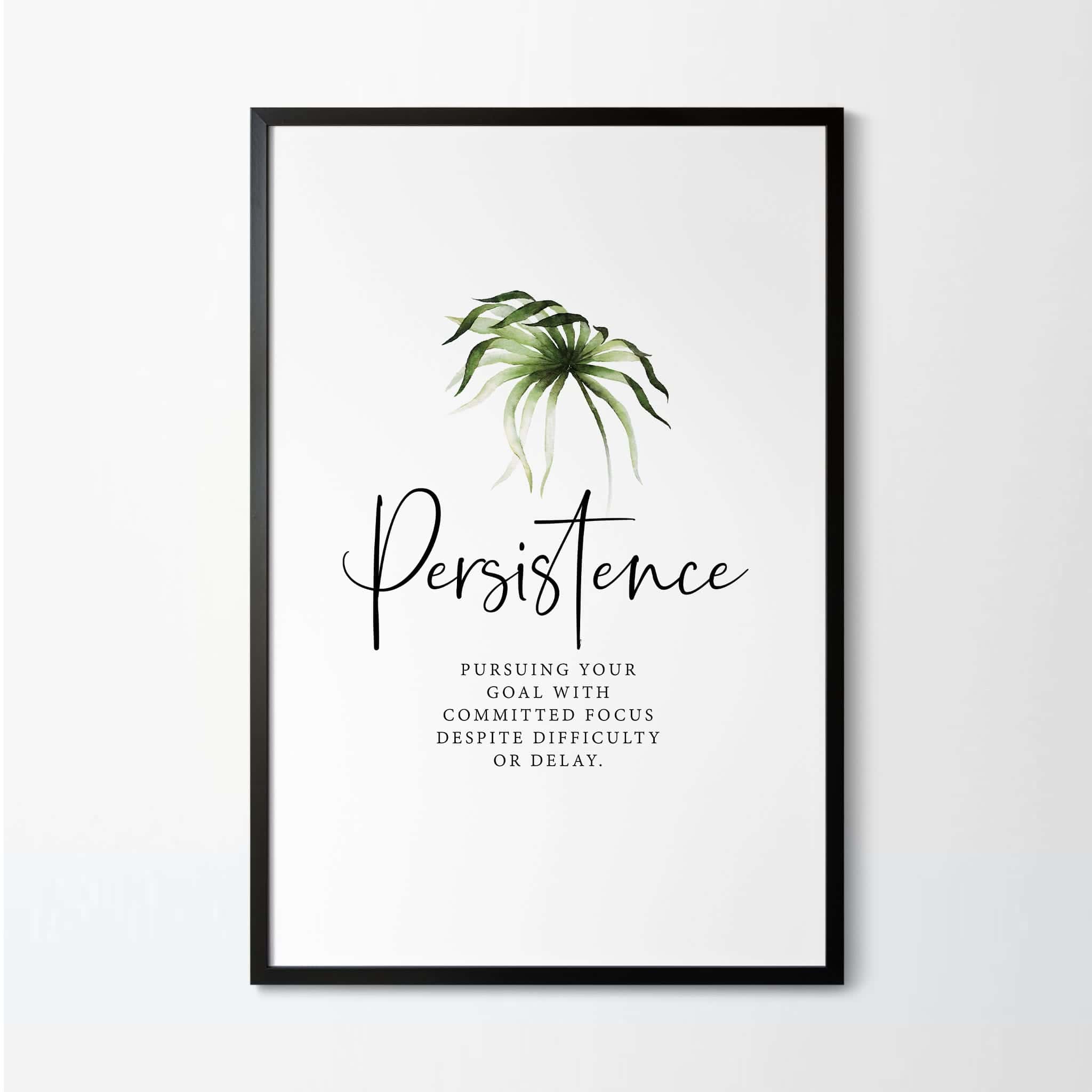 'Persistence' Word Definition Artwork | Single, Inspiration Wall Art, A4 at XILEF Art