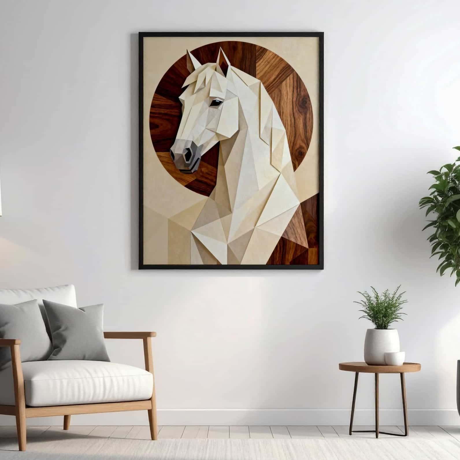 Origami Horse | Wildlife Artwork | Nature Wall Art | A2 at XILEF Art