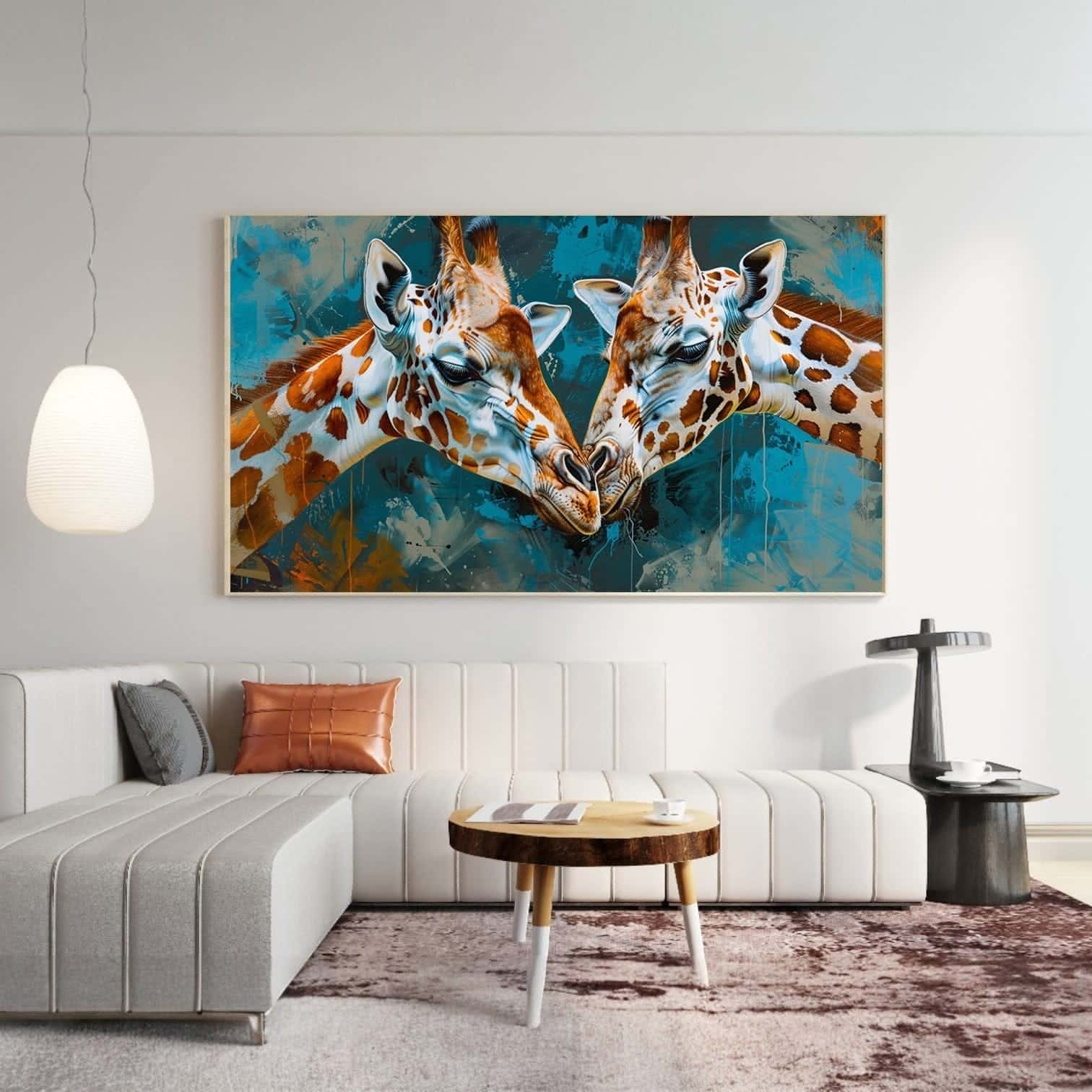 Giraffe Embrace | Wildlife Artwork | Nature Wall Art | A2 at XILEF Art