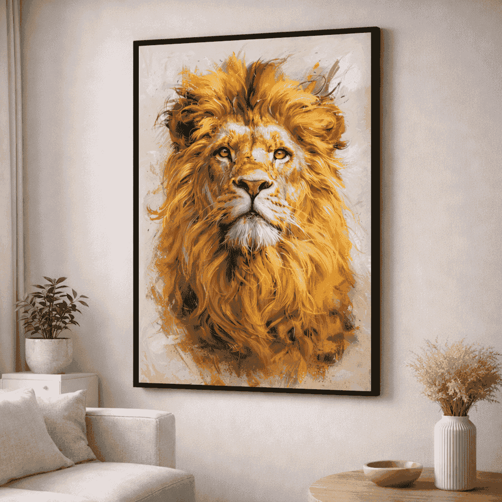Lion | Wildlife Artwork | Nature Wall Art | A2 at XILEF Art