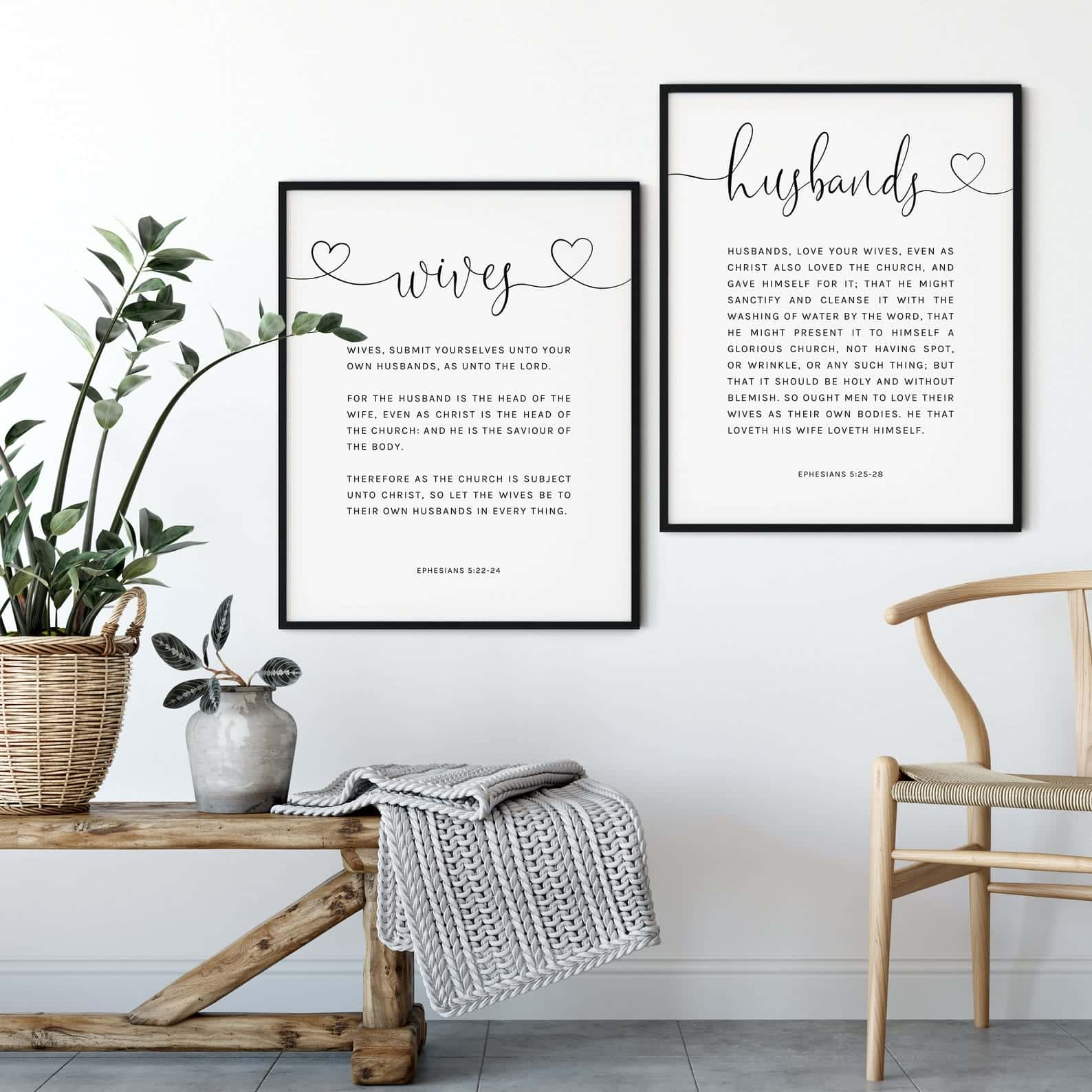 Love Bible Verses | Custom Wedding Gift | Custom Couple Gift | Custom Anniversary Gift | Trio Set Wall Art, A3 at XILEF Art