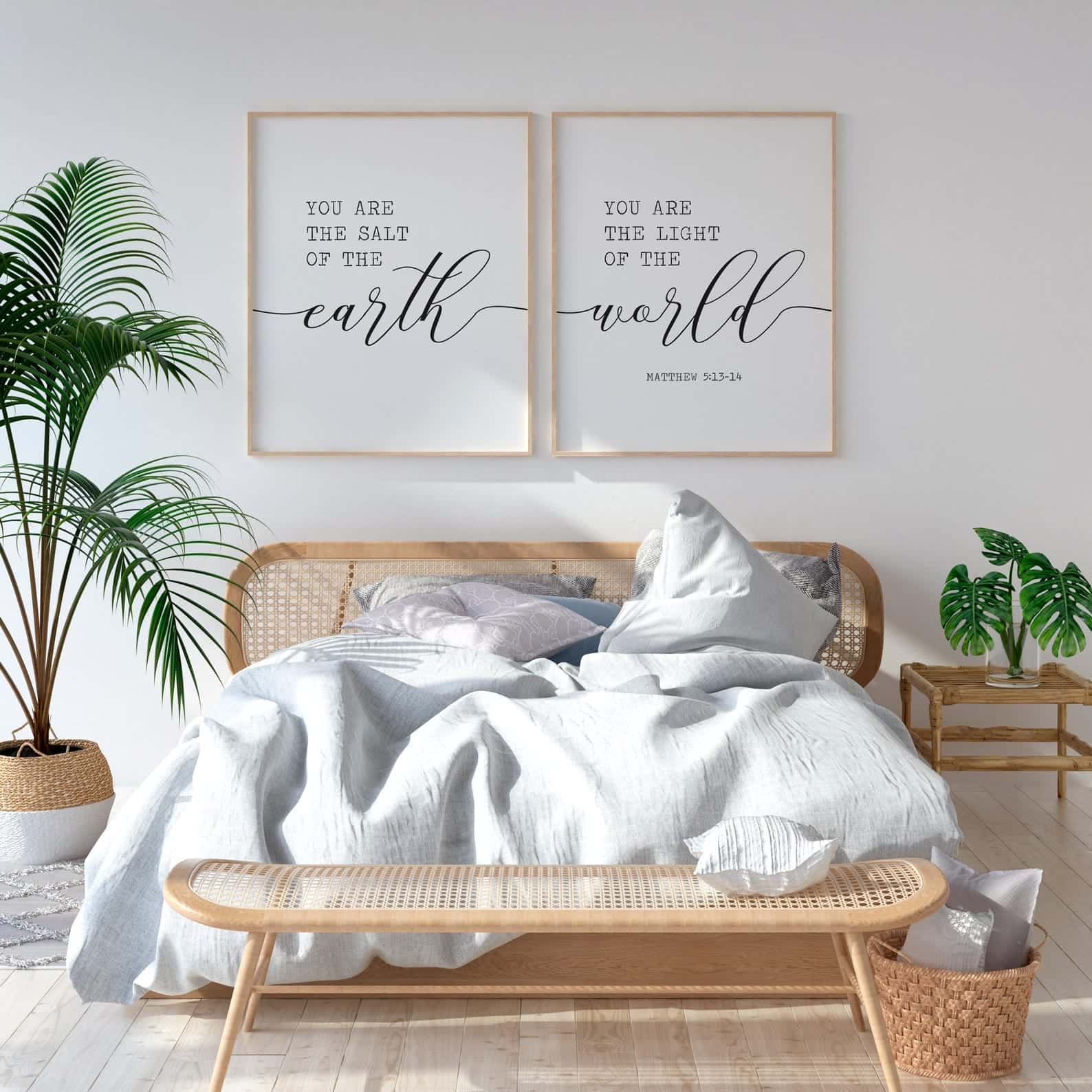 You Are The Salt and The Light, Matthew 5:13-14 | Duo Set, Christian Wall Art, A3 at XILEF Art