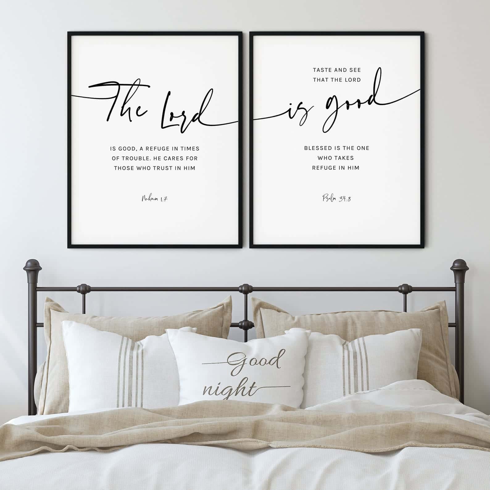 The LORD Is Good, Bible Verses | Duo Set, Christian Wall Art, A2 at XILEF Art