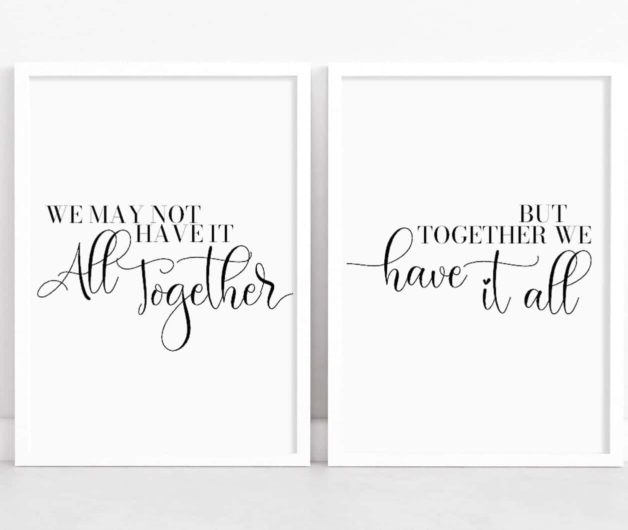Love Quote | Custom Wedding Gift | Custom Couple Gift | Custom Anniversary Gift | Duo Set Wall Art, A2 at XILEF Art