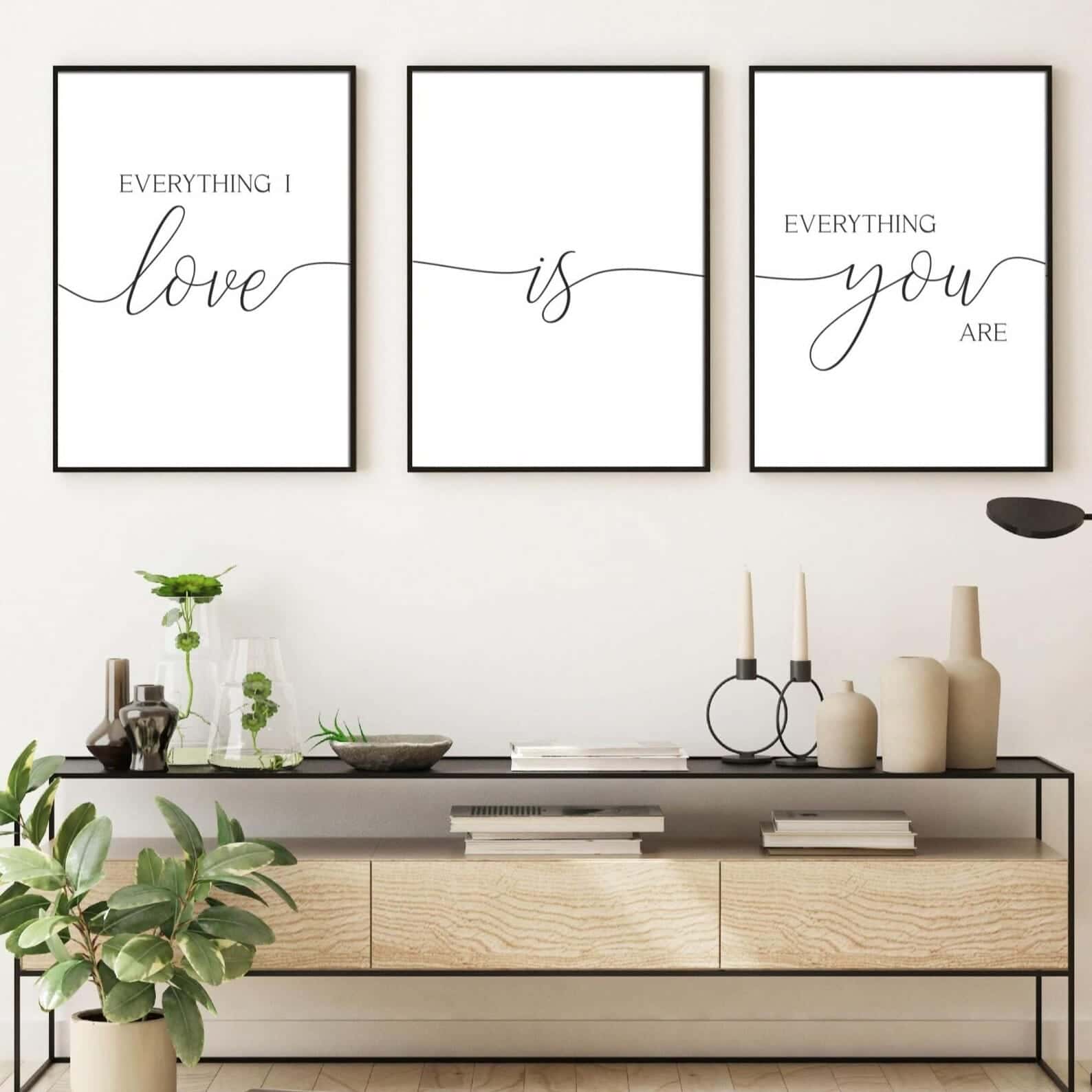 Everything I Love is Everything You Are, Lovely Couple Wall Art | Trio Set, A2 at XILEF Art