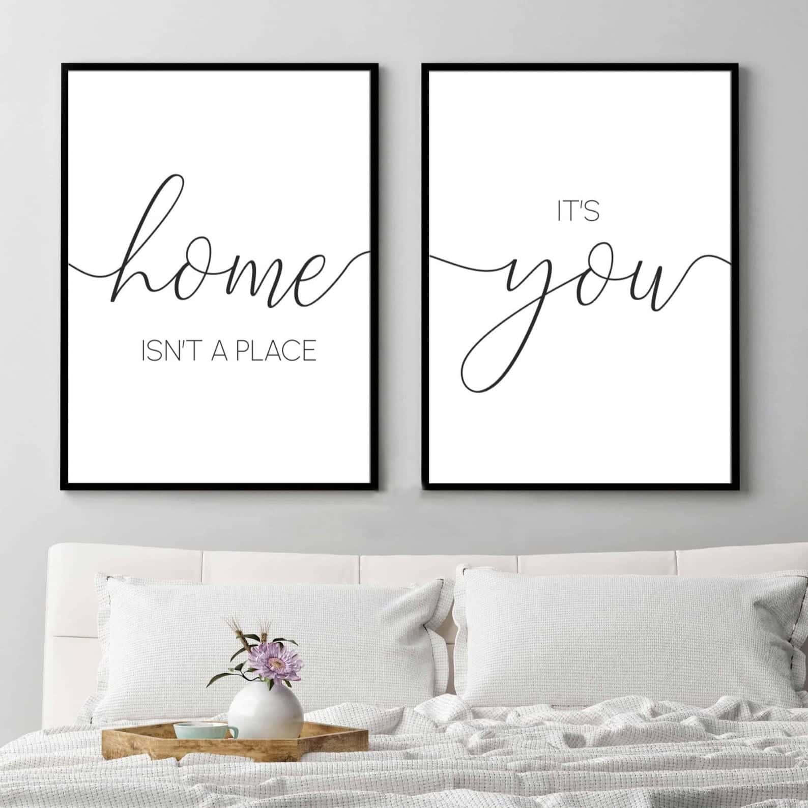 Home Isn't A Place, It's You | Gift for Family | Gift for Wedding or Couples | Duo Set, A3 at XILEF Art