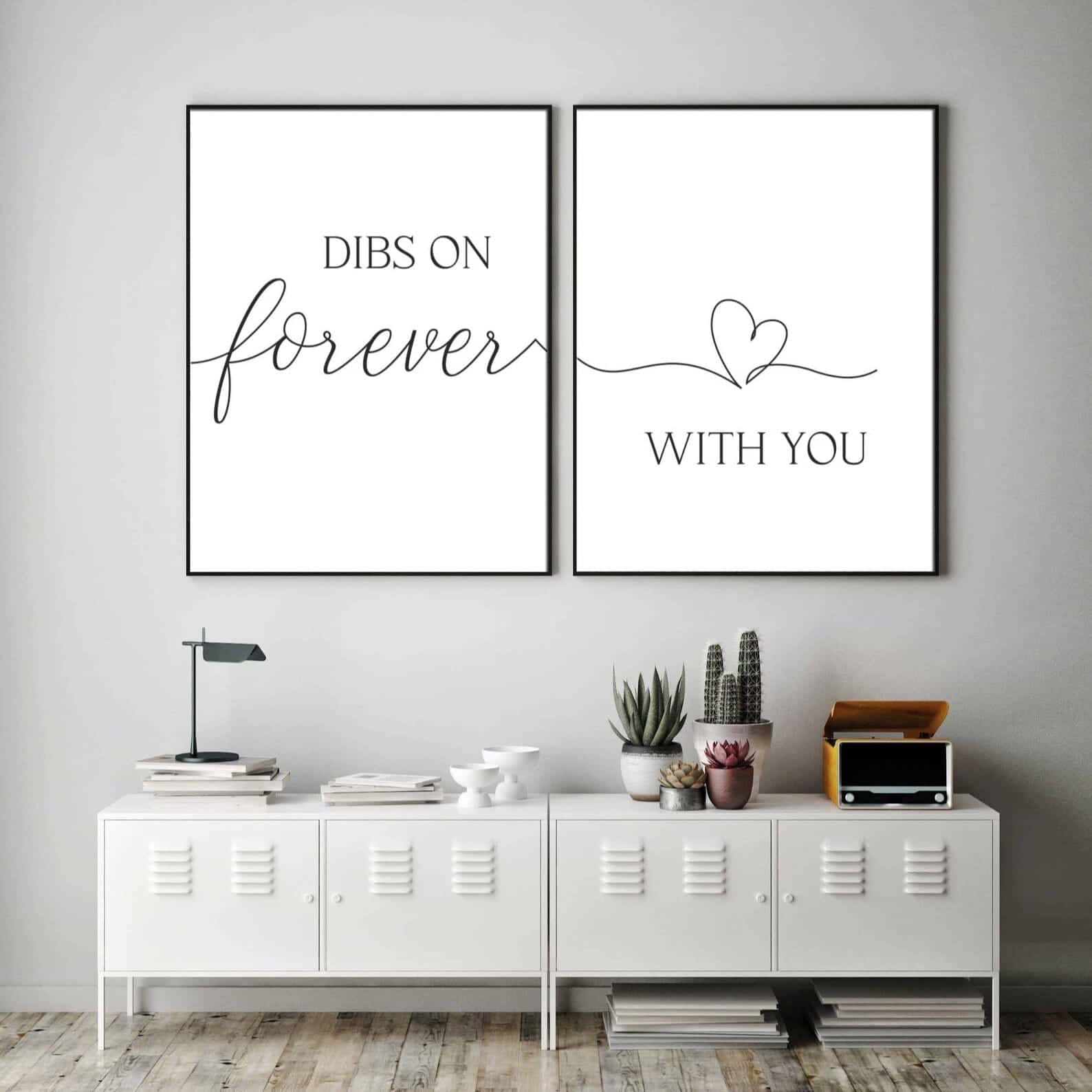 Dibs On Forever With You, Lovely Couple Wall Art | Duo Set, A2 at XILEF Art