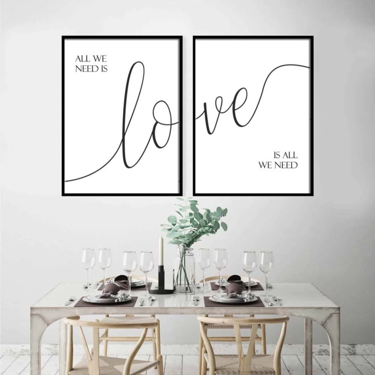 Love Quote | Custom Wedding Gift | Custom Couple Gift | Custom Anniversary Gift | Duo Set Wall Art, A2 at XILEF Art