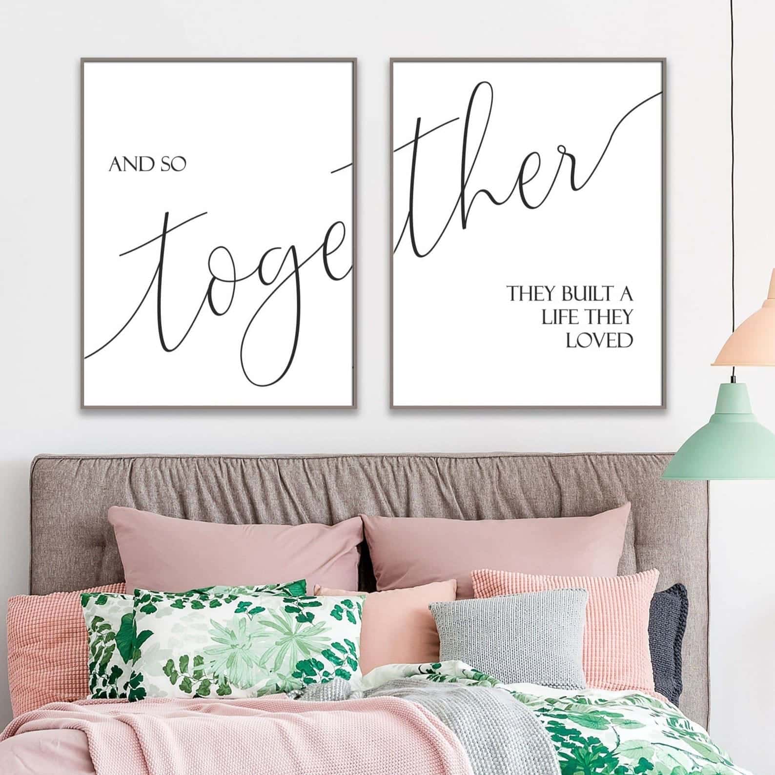 Love Quote | Custom Wedding Gift | Custom Couple Gift | Custom Anniversary Gift | Duo Set Wall Art, A2 at XILEF Art