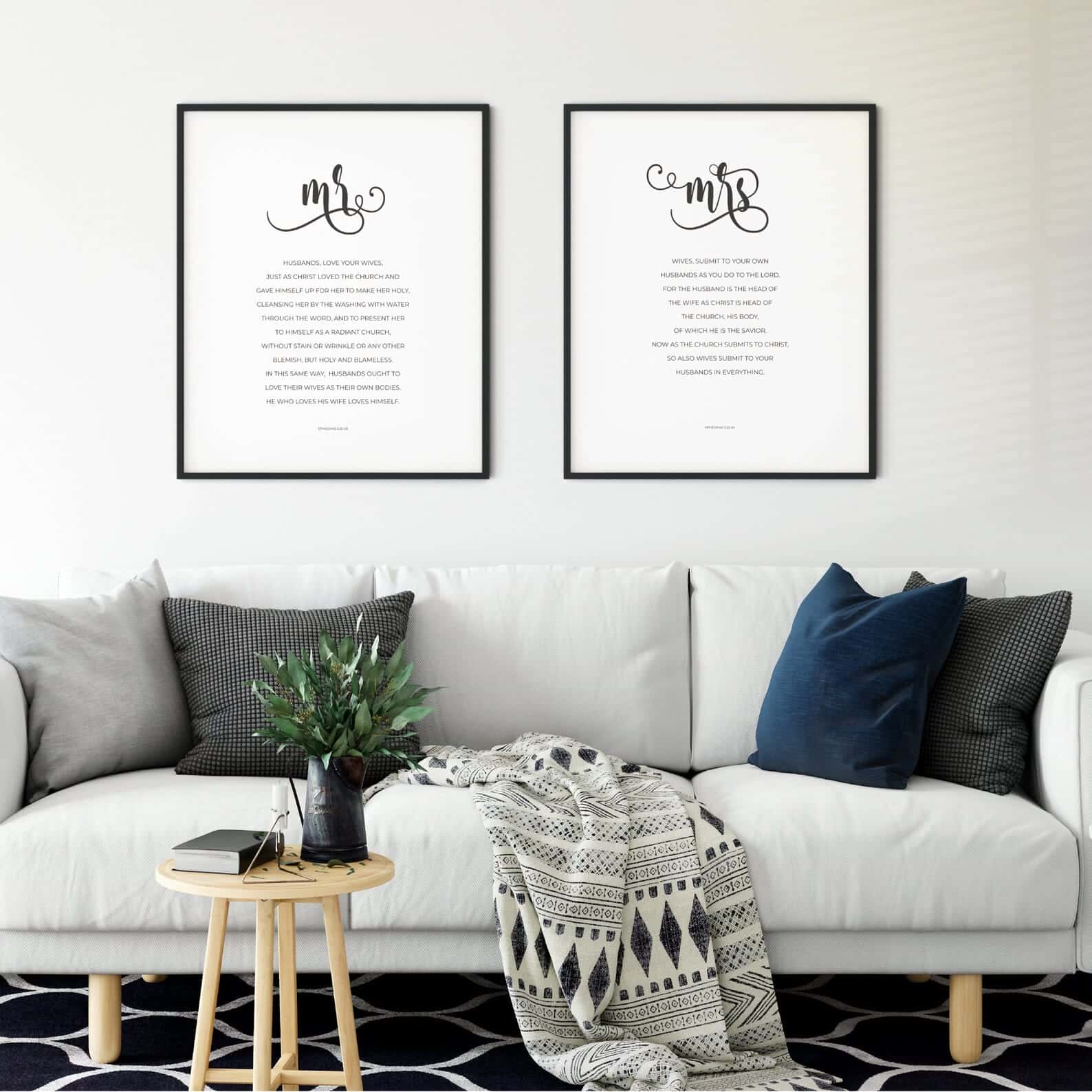 Love Bible Verses | Custom Wedding Gift | Custom Couple Gift | Custom Anniversary Gift | Trio Set Wall Art, A3 at XILEF Art