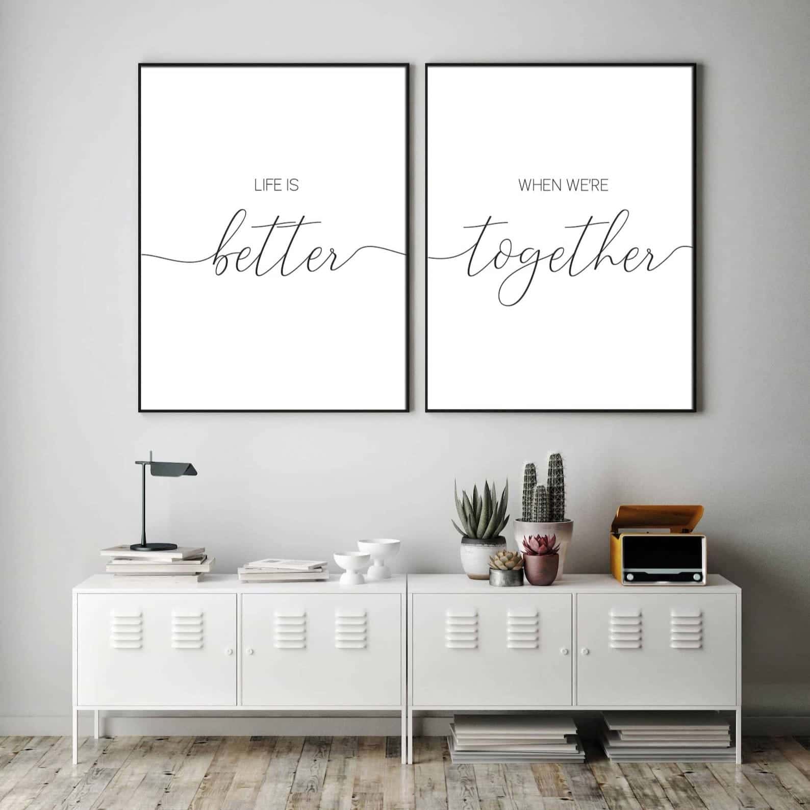 Love Quote | Custom Wedding Gift | Custom Couple Gift | Custom Anniversary Gift | Duo Set Wall Art, A2 at XILEF Art