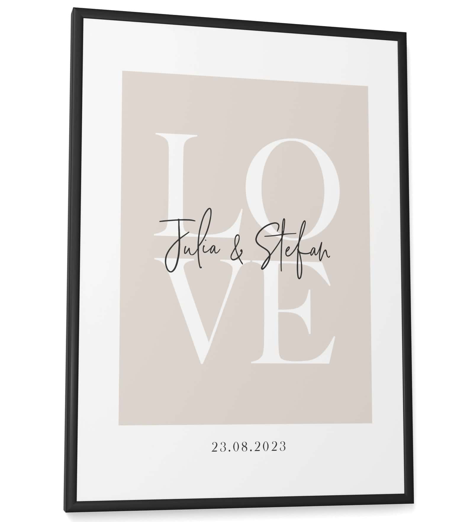 Personalised Couple Names Print | Custom Wedding Gift | Custom Couple Gift | Custom Anniversary Gift | Custom Home Decor Wall Art, A2 at XILEF Art