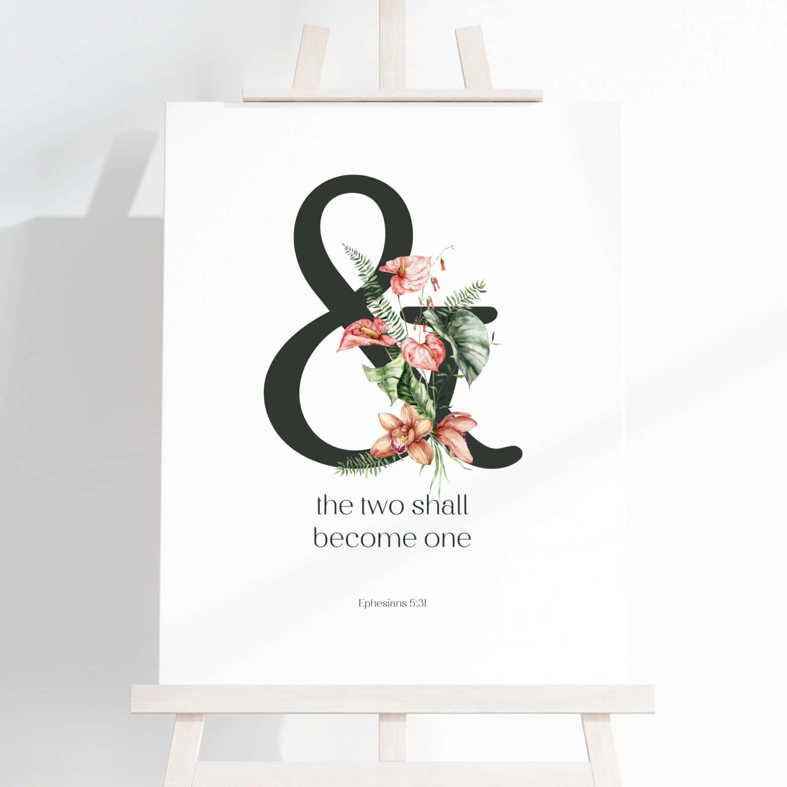 And The Two Shall Become One, Ephesians 5:31 | Single, Christian Wall Art, A3 at XILEF Art