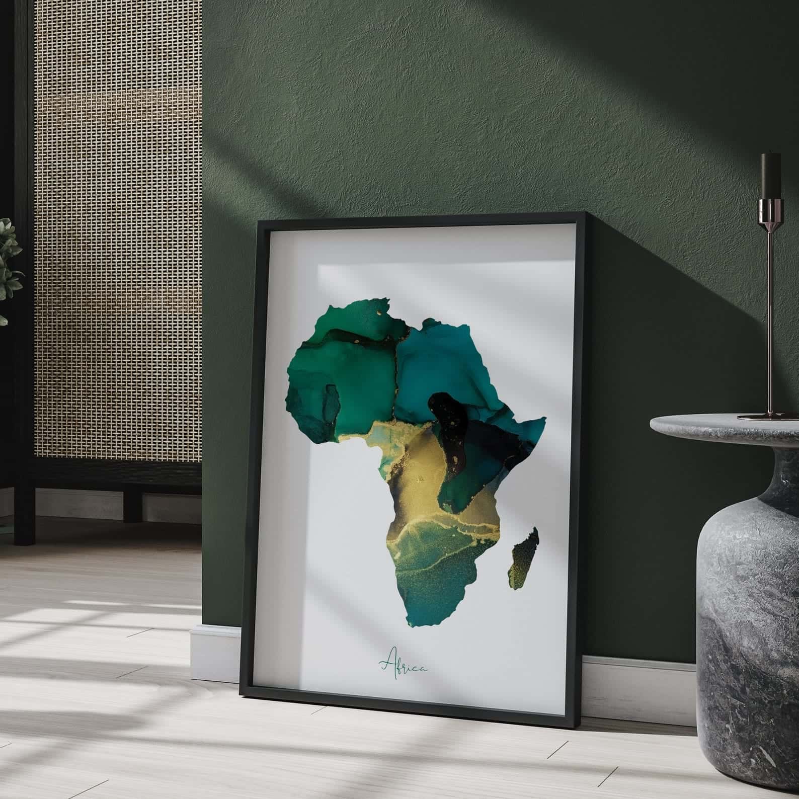 Map of Africa Artwork | Maps Wall Art | A2 at XILEF Art