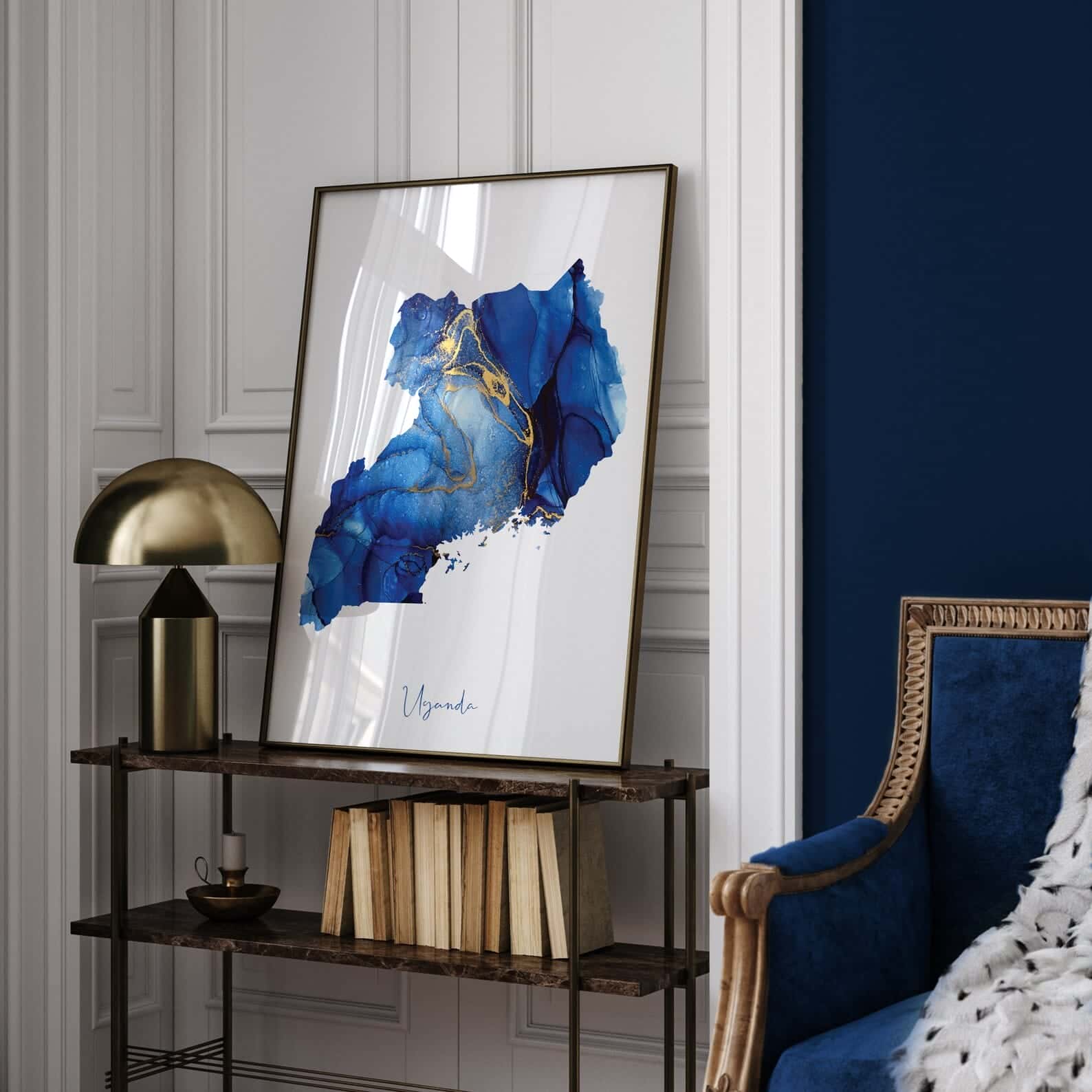 Map of Uganda Artwork | Maps Wall Art | A2 at XILEF Art