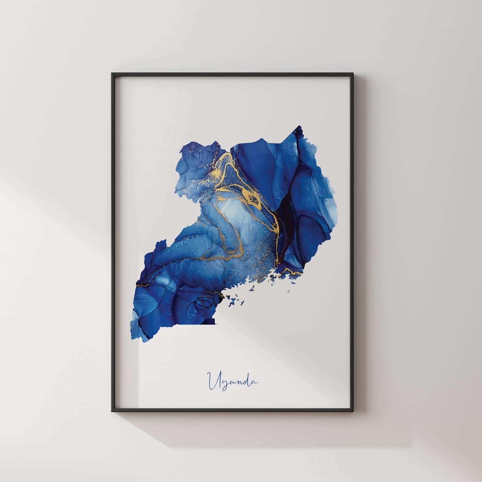 Map of Uganda Artwork | Maps Wall Art | A2 at XILEF Art