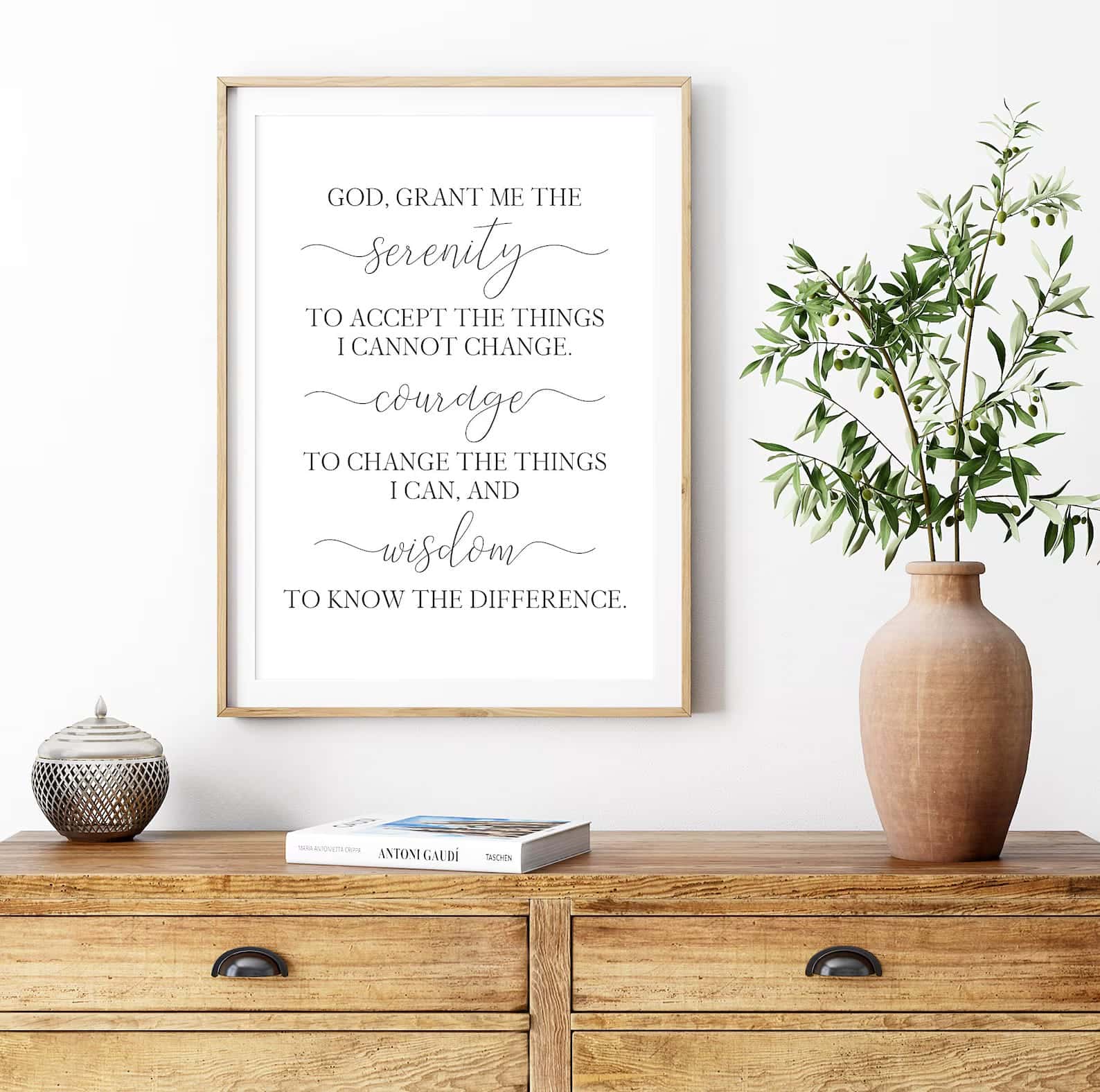 The Serenity Prayer, God Grant Me The Serenity | Single, Christian Wall Art, A3 at XILEF Art