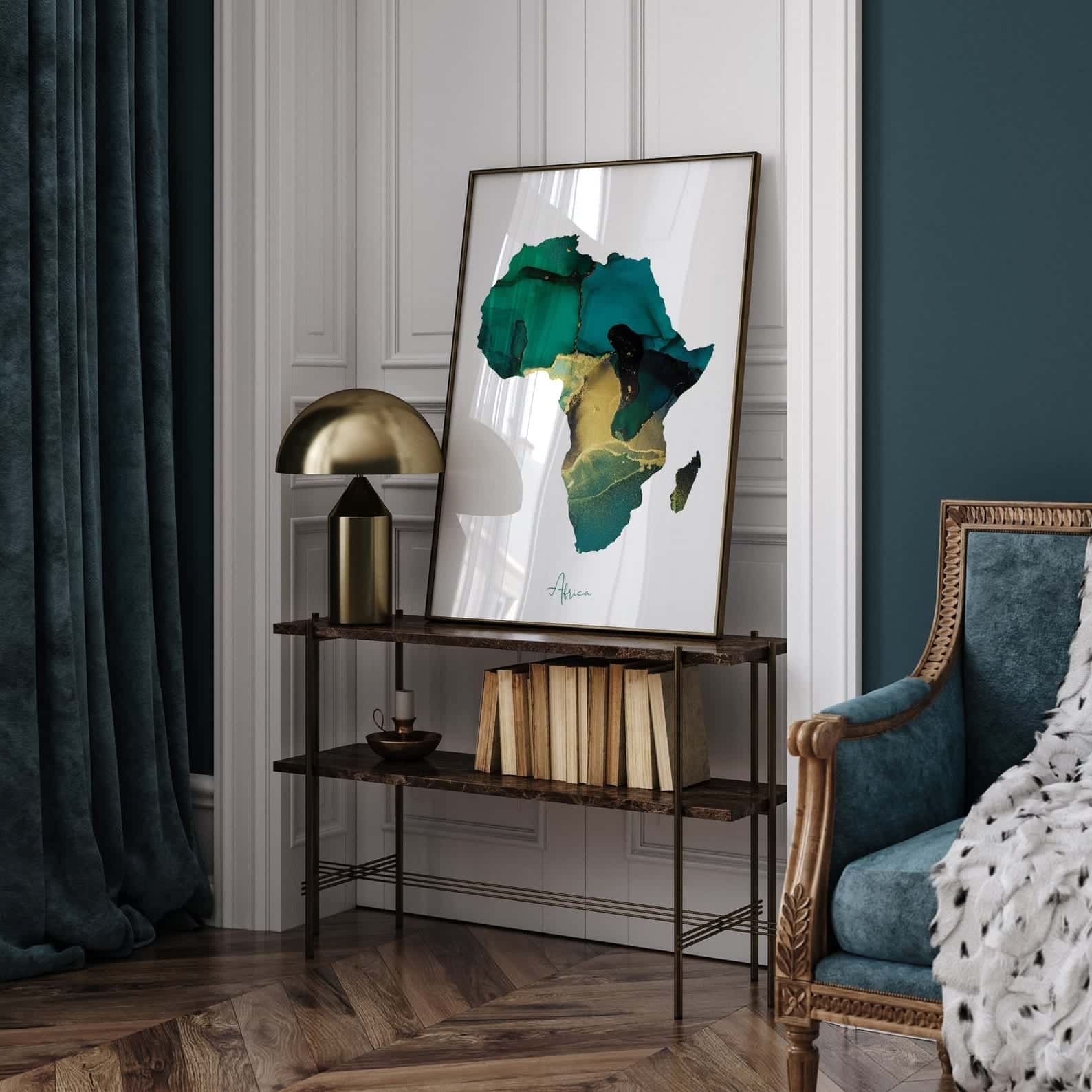 Map of Africa Artwork | Maps Wall Art | A2 at XILEF Art