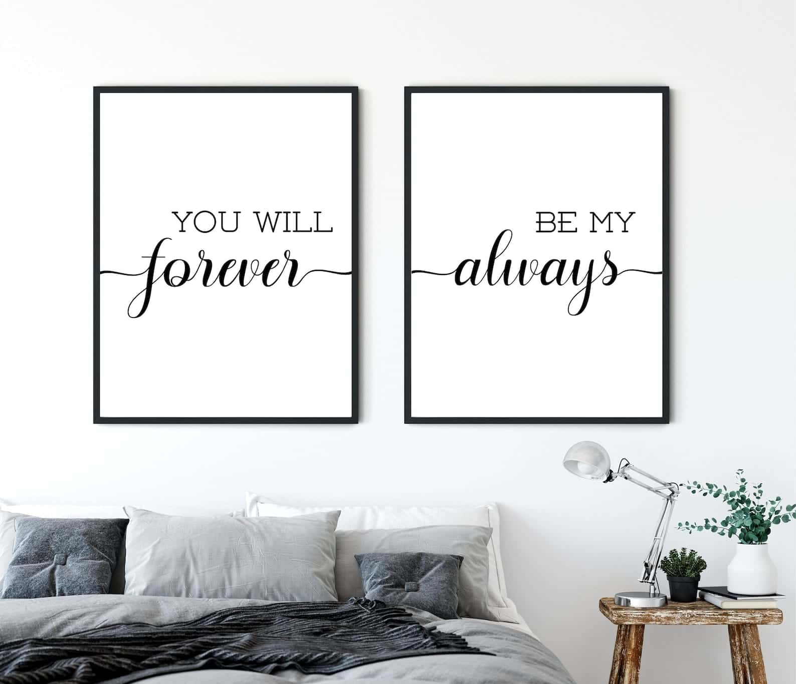Love Quote | Custom Wedding Gift | Custom Couple Gift | Custom Anniversary Gift | Duo Set Wall Art, A3 at XILEF Art