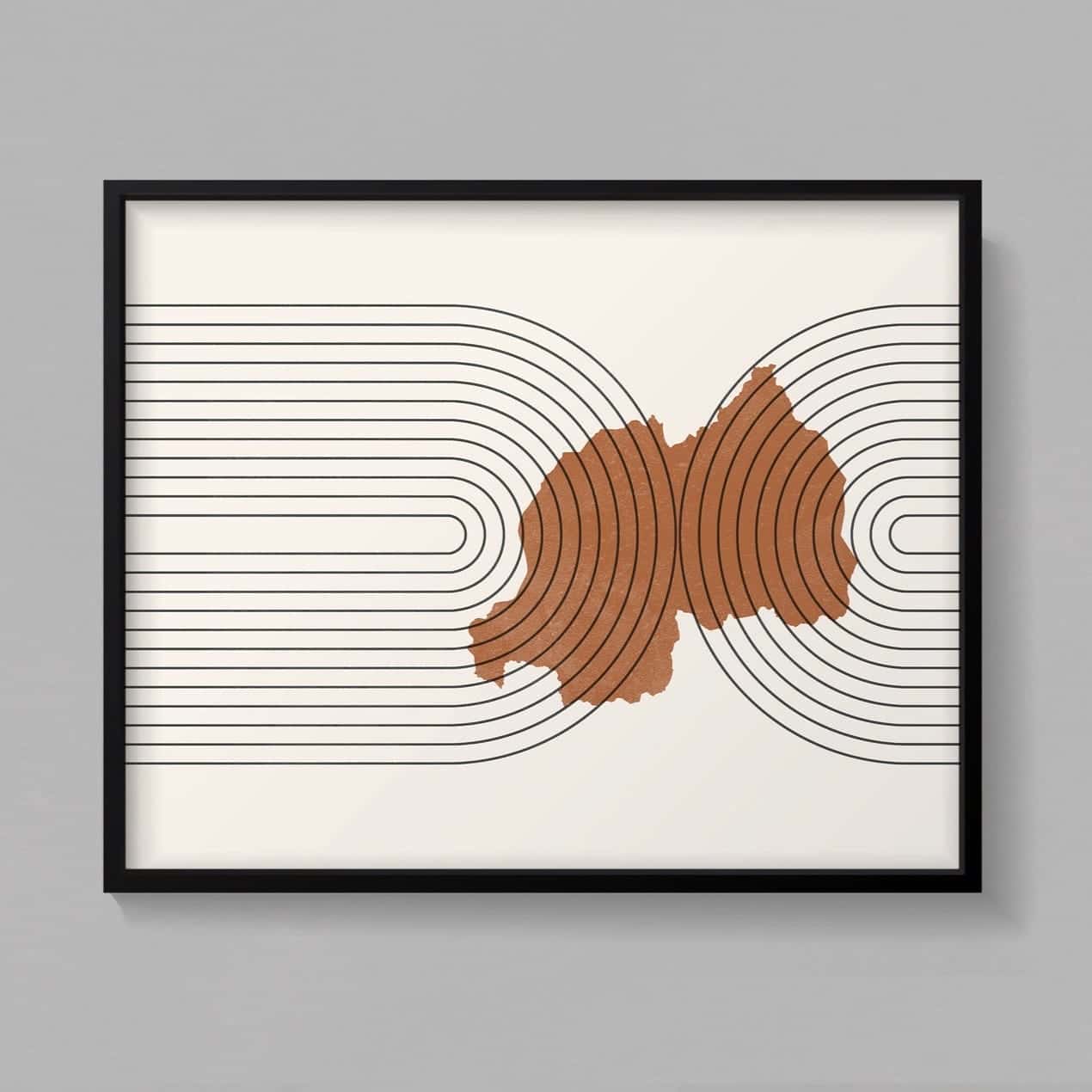 Map of Rwanda Artwork | Maps Wall Art | A2 at XILEF Art