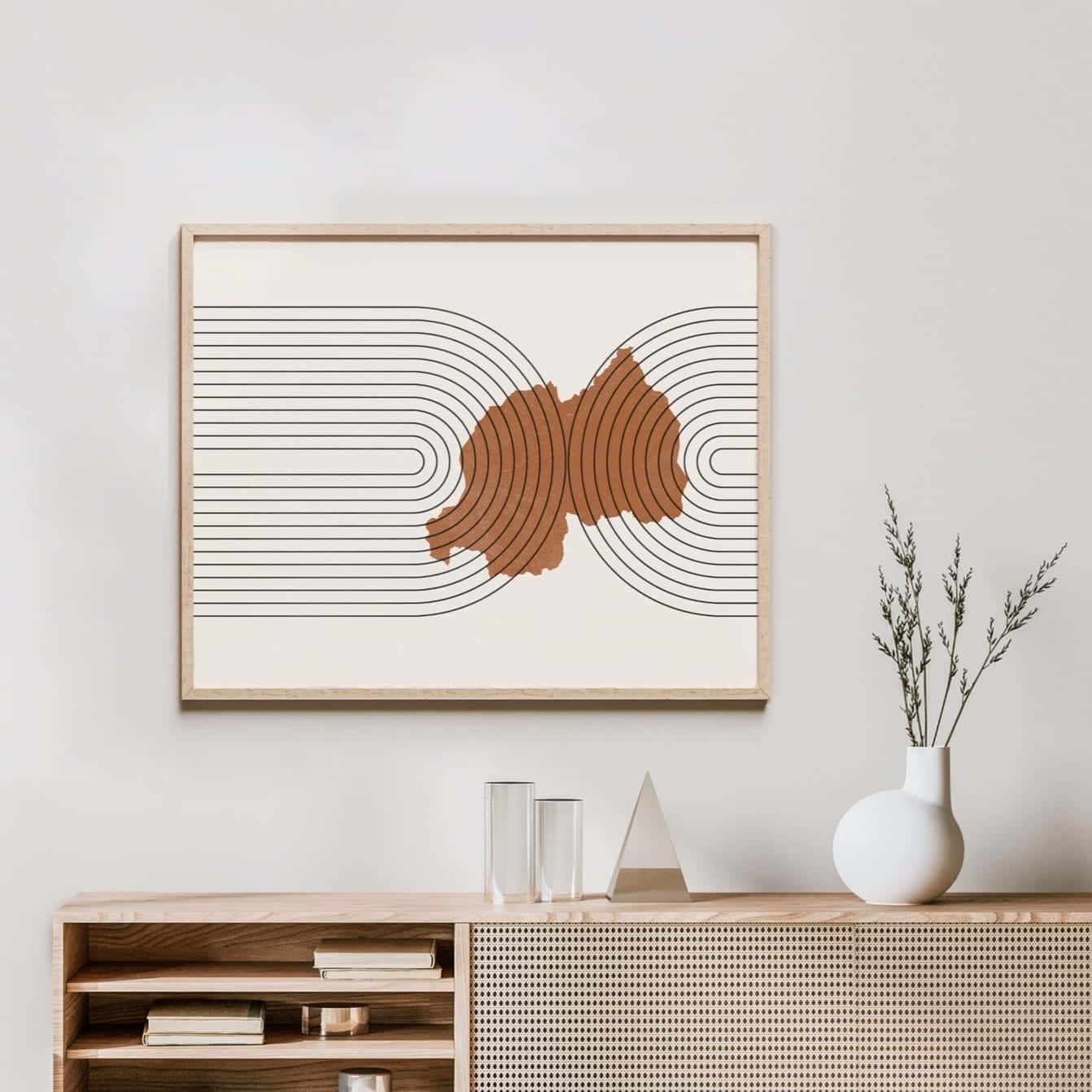 Map of Rwanda Artwork | Maps Wall Art | A2 at XILEF Art