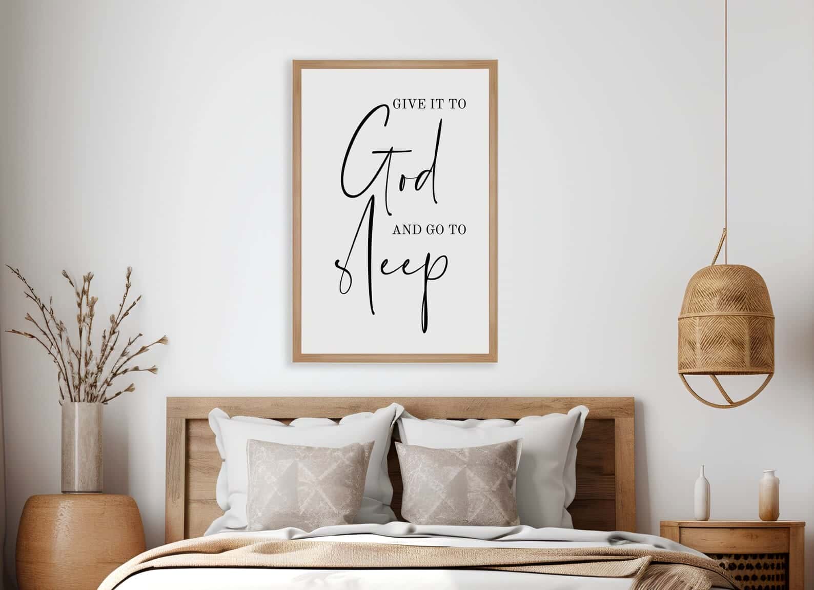 Give it to God and Go to Sleep | Gift for Sleep Lovers and Singles | Single, A3 at XILEF Art