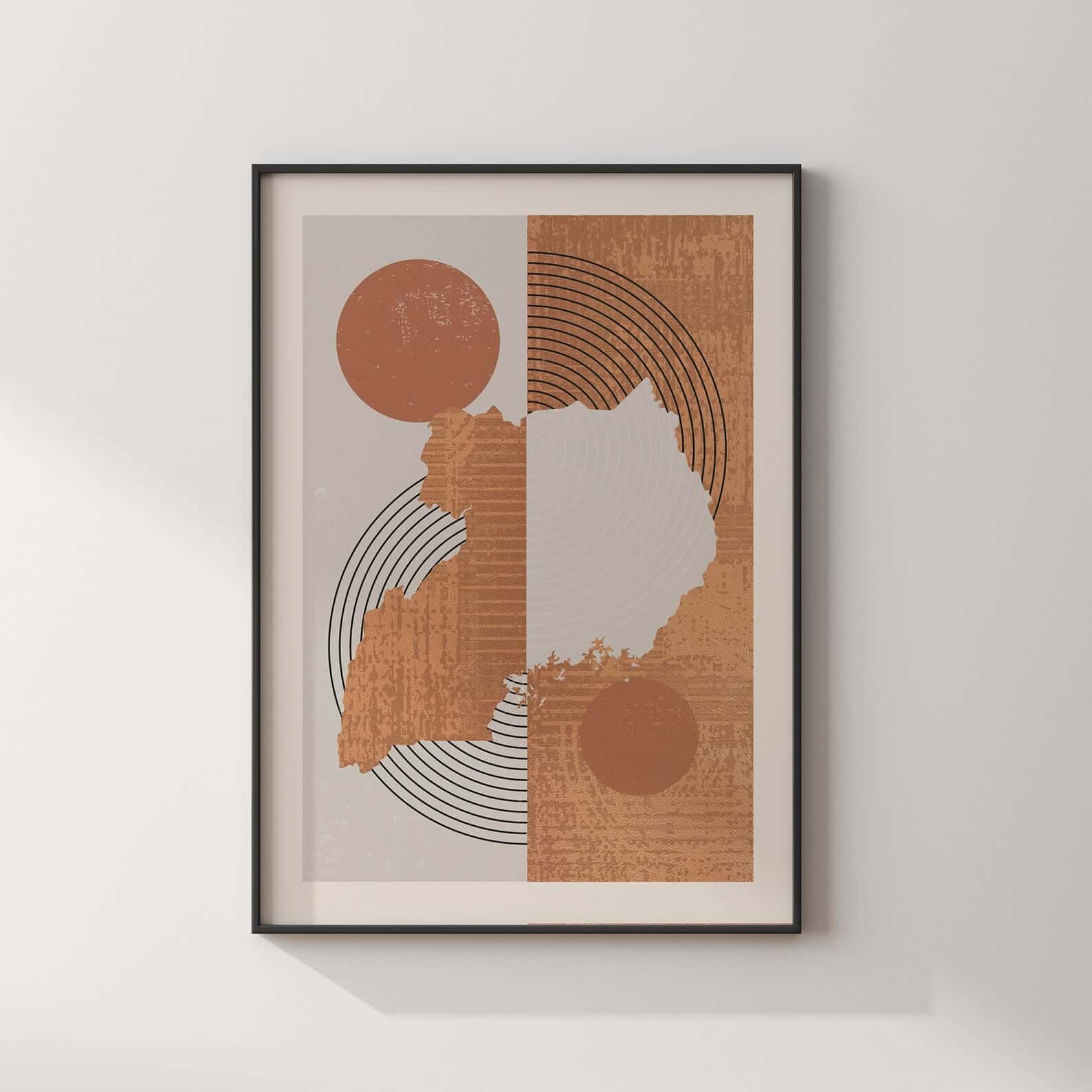 Map of Uganda Artwork | Maps Wall Art | A2 at XILEF Art