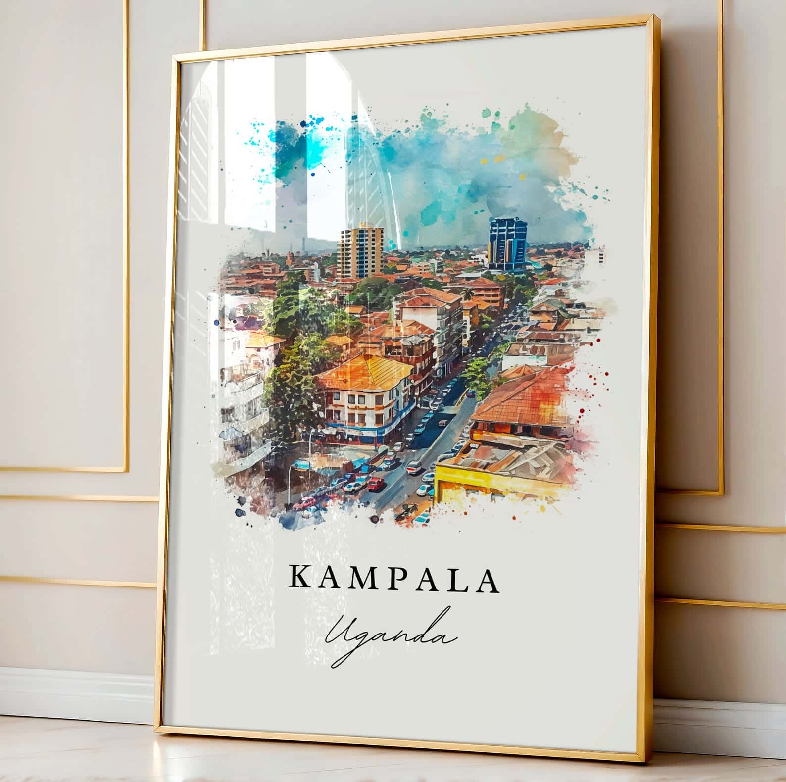 Map of Uganda Artwork | Maps Wall Art | A2 at XILEF Art