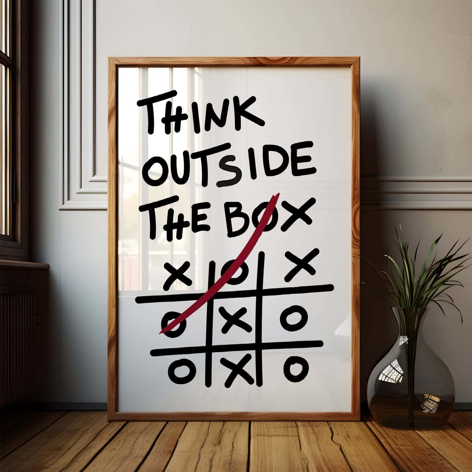 Think Outside The Box | Inspirational Wall Art | Single, A3 at XILEF Art