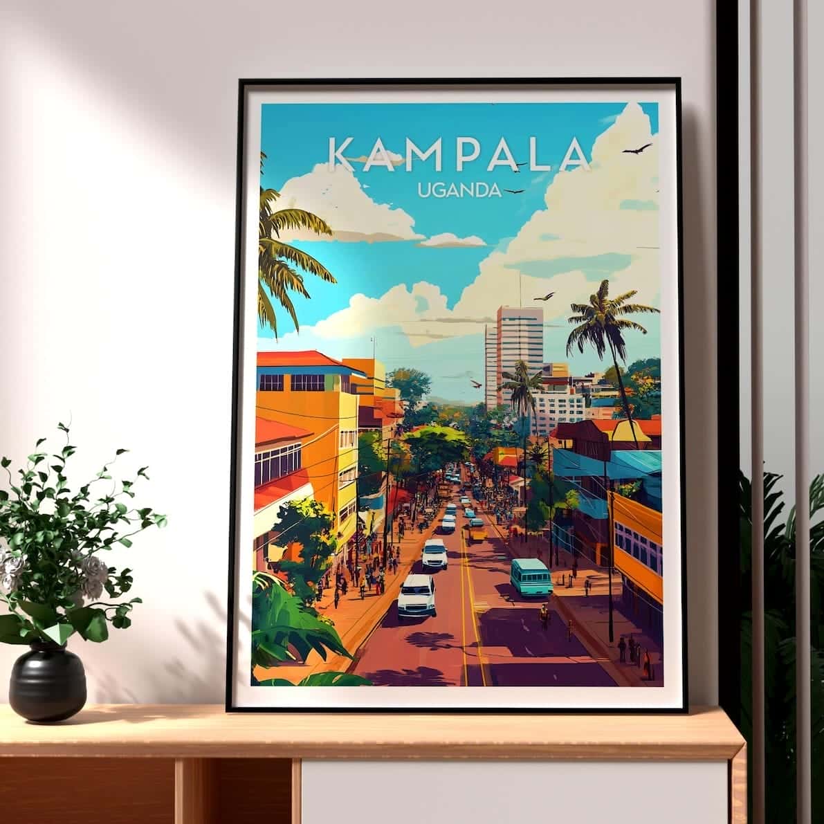 Map of Uganda Artwork | Maps Wall Art | A2 at XILEF Art