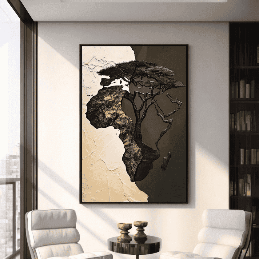 Map of Africa Artwork | Maps Wall Art | A2 at XILEF Art