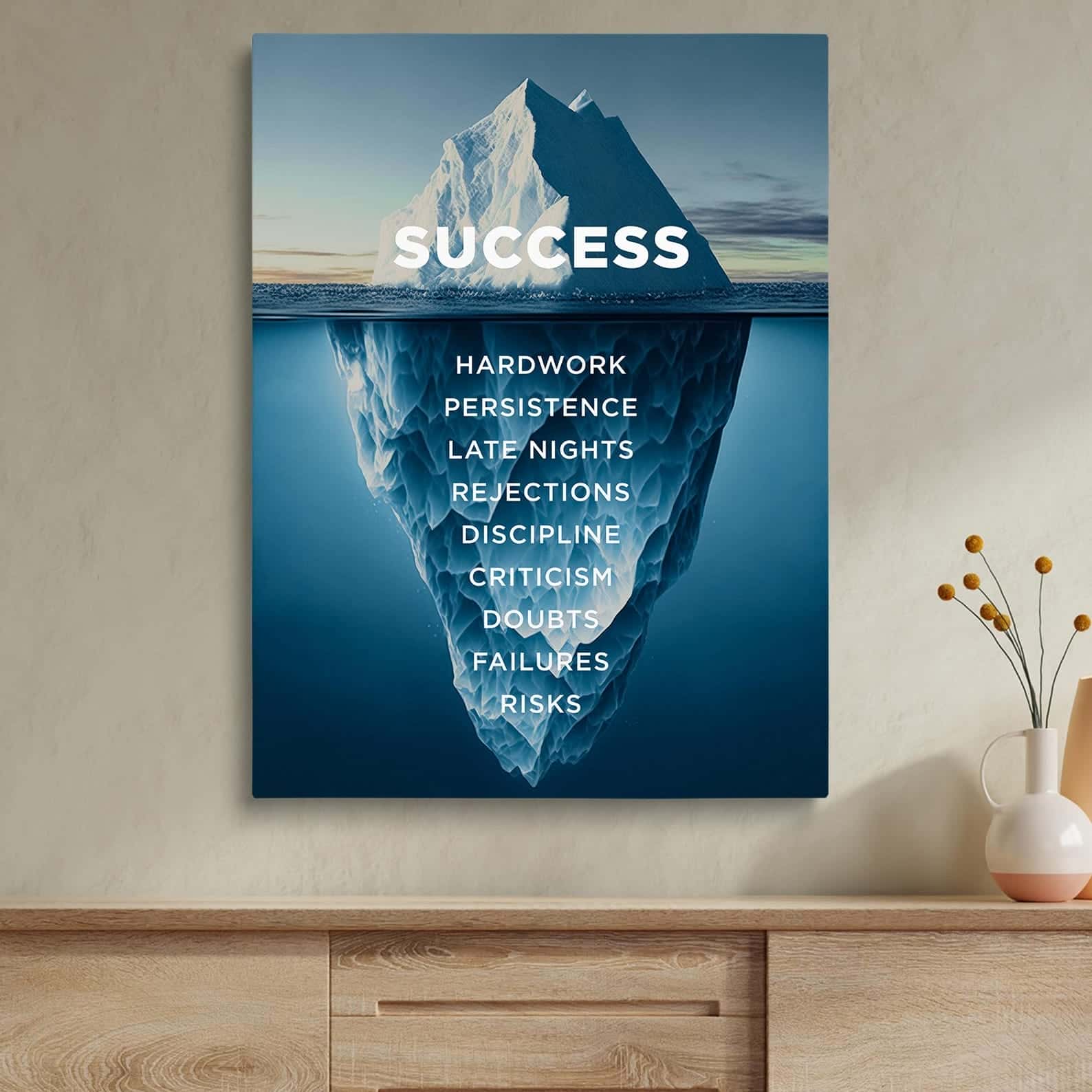 Success ... The Hidden Part That Builds Success | Inspirational Wall Art | Single, A3 at XILEF Art