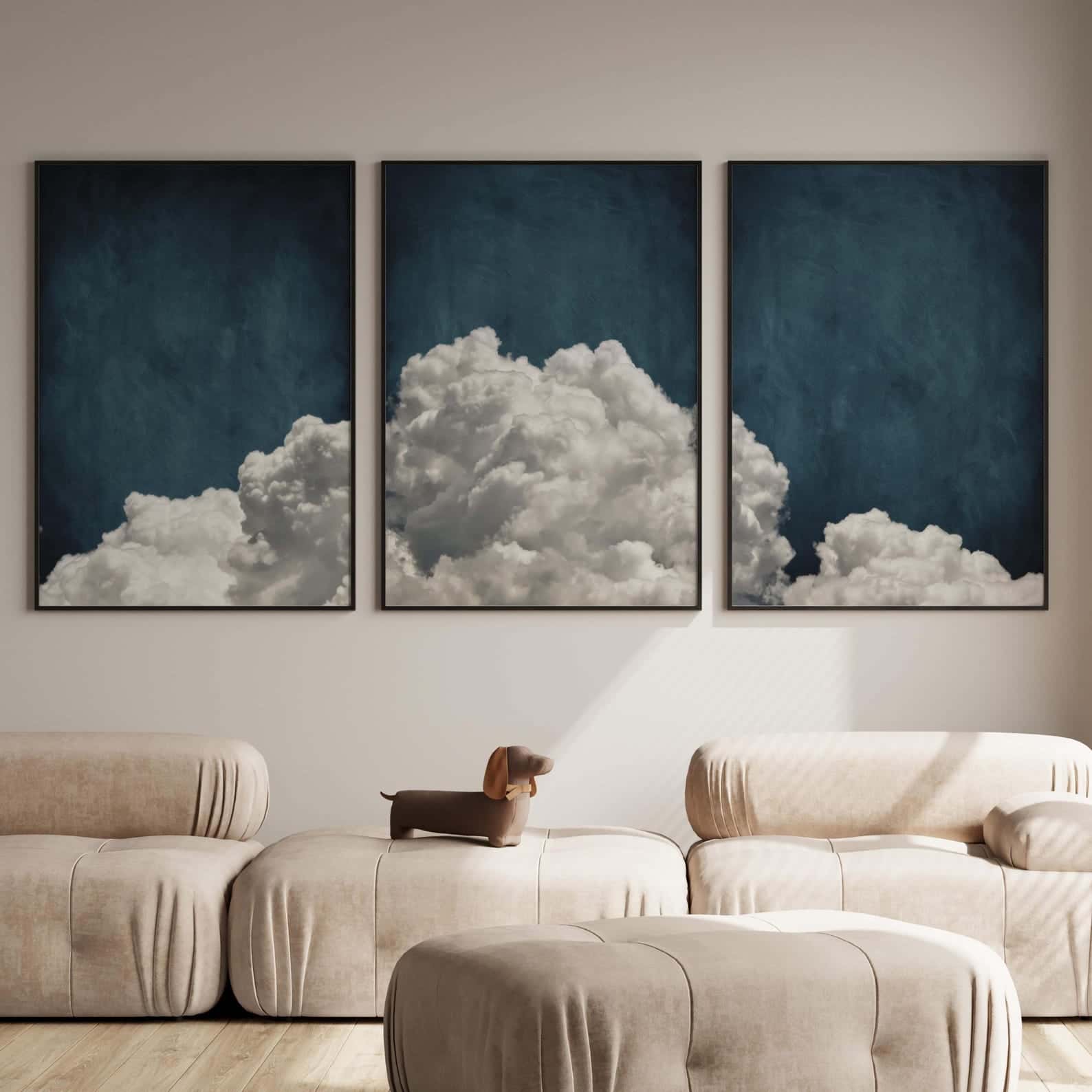 Sky and Clouds Artwork | Nature Wall Art | Trio, A2 at XILEF Art